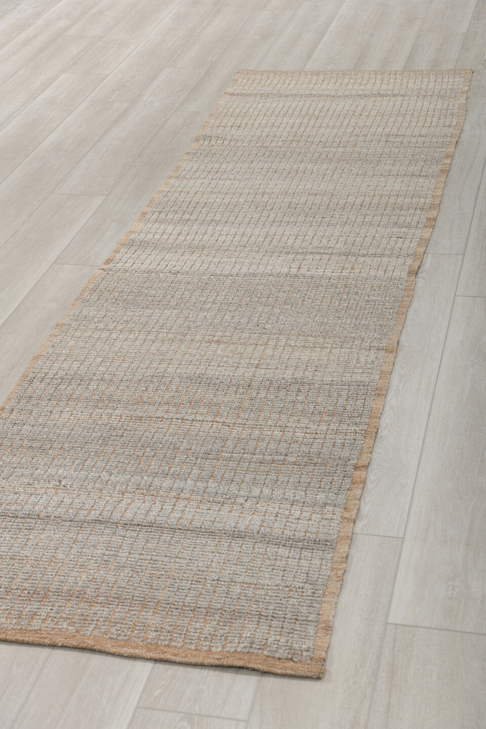 2' x 10' one-of-a-kind handmade vintage Tulu runner rug. Color palette: ivory, taupe, camel, beige, gray