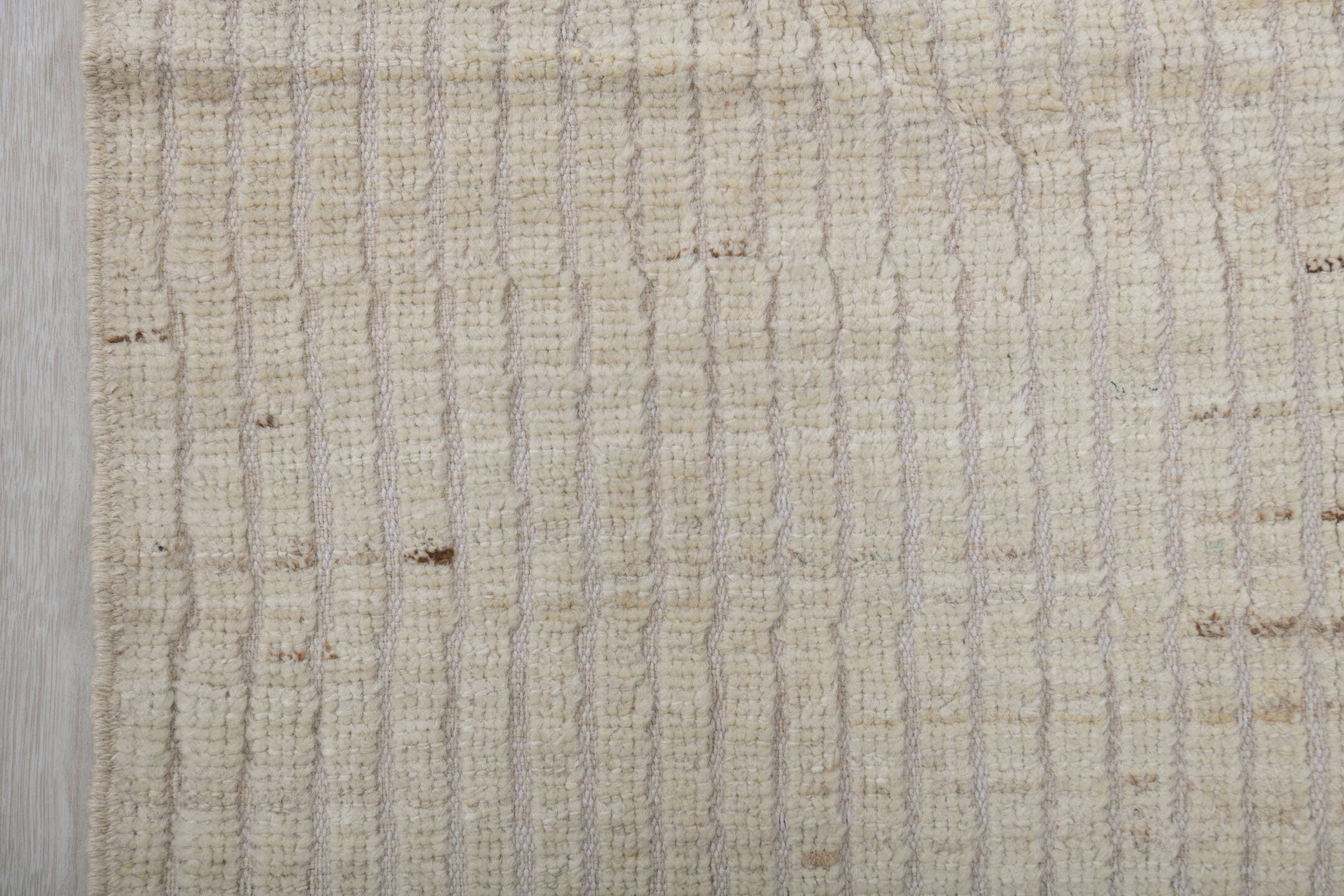 3' x 10' one-of-a-kind handmade vintage Tulu runner rug. Color palette: ivory, cream, taupe, charcoal, beige, gray, black
