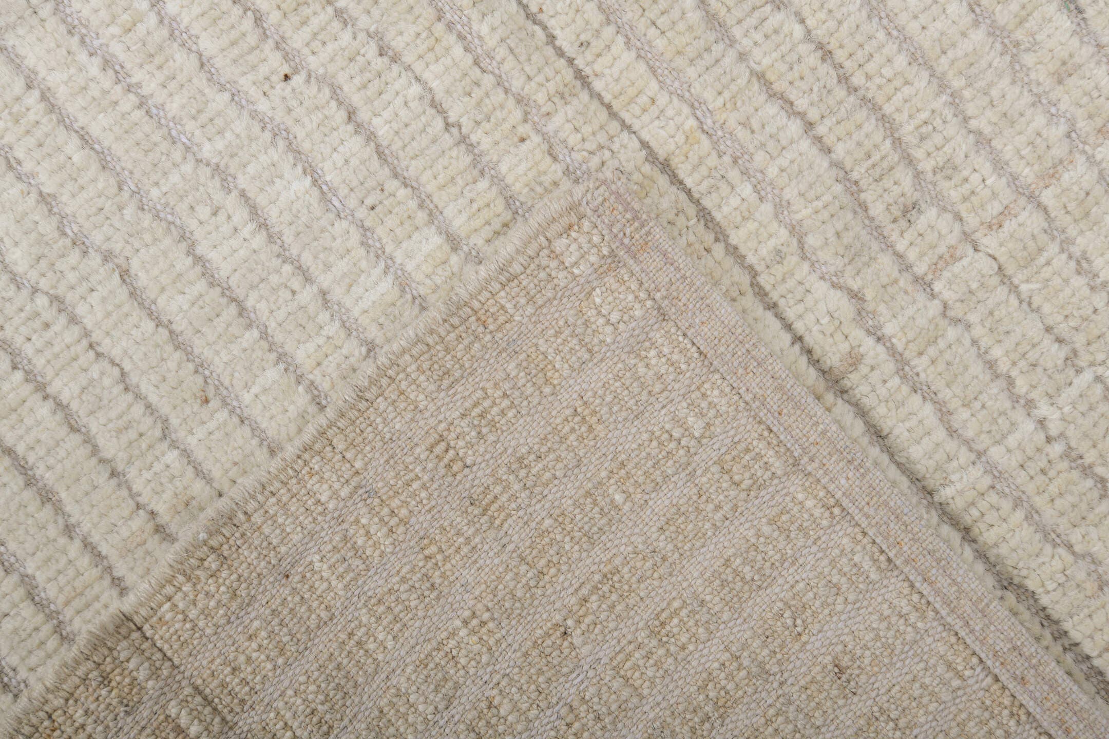 3' x 10' one-of-a-kind handmade vintage Tulu runner rug. Color palette: ivory, cream, taupe, charcoal, beige, gray, black