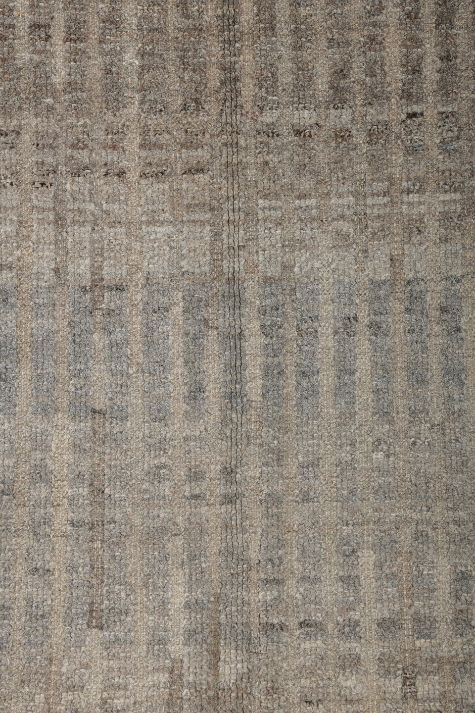 3' x 9' one-of-a-kind handmade vintage Tulu runner rug. Color palette: black, dark gray, gray, light gray, off-white, silver