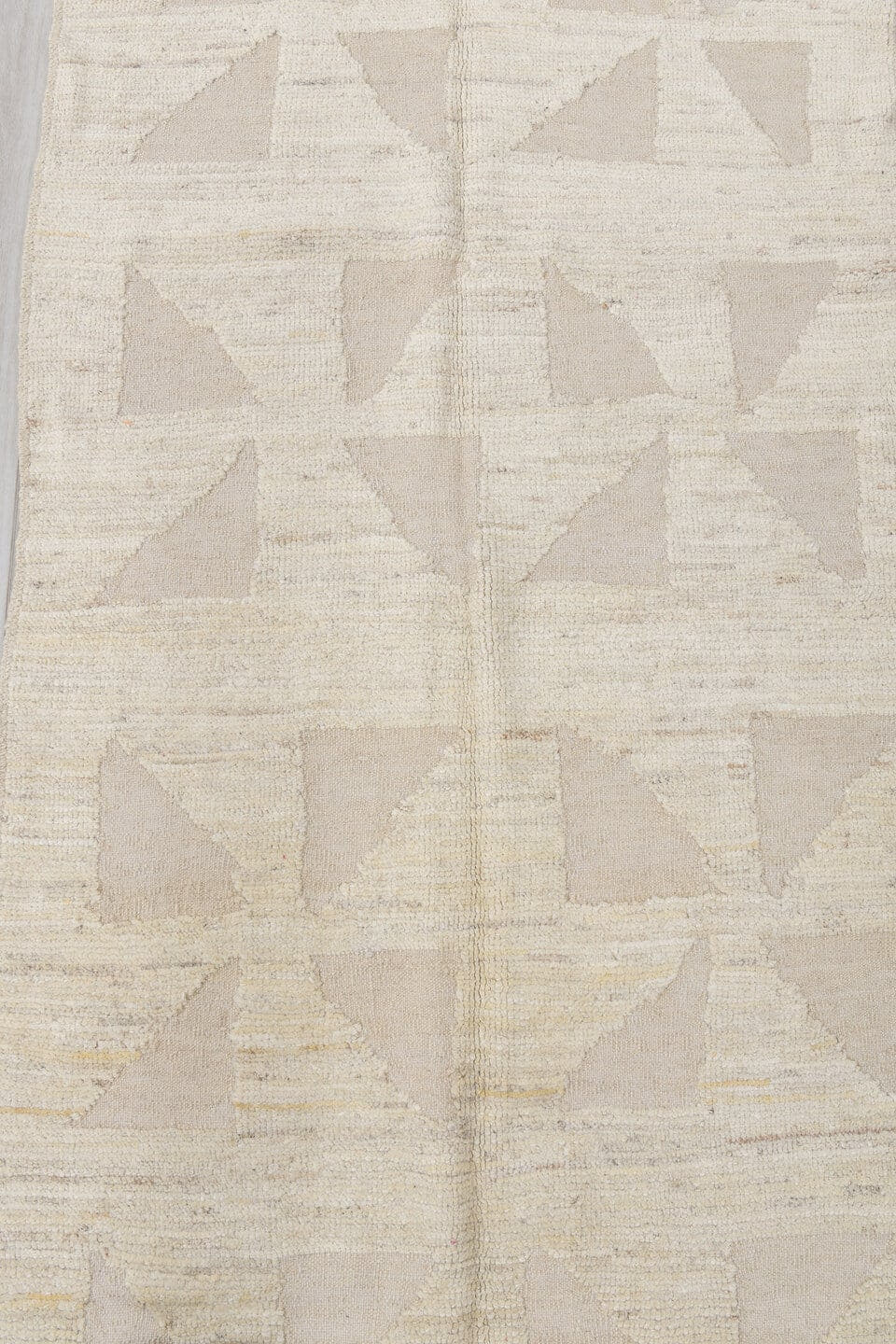 2' x 11' one-of-a-kind handmade vintage Tulu runner rug. Color palette: ivory, cream, beige