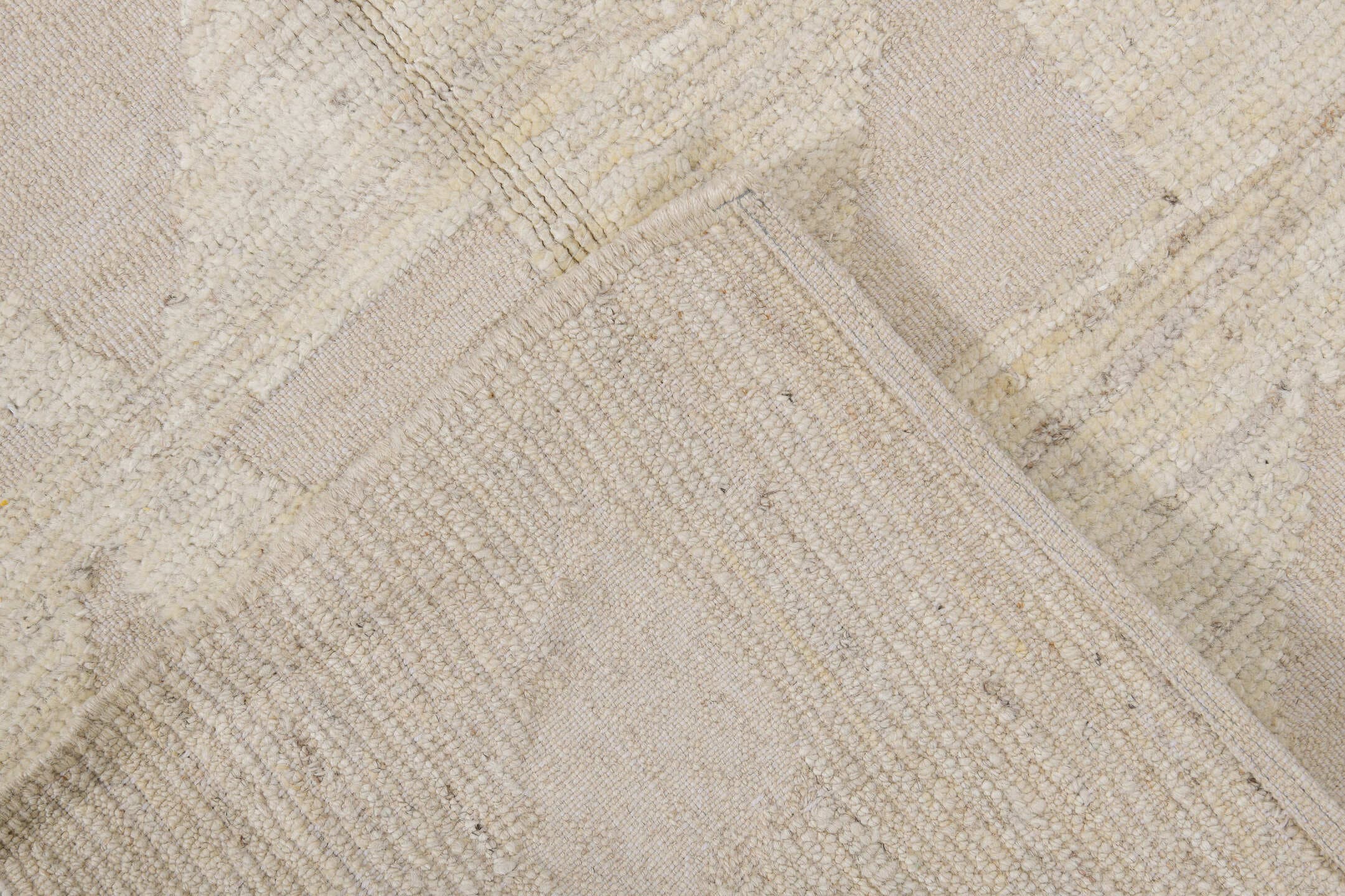 2' x 11' one-of-a-kind handmade vintage Tulu runner rug. Color palette: ivory, cream, beige