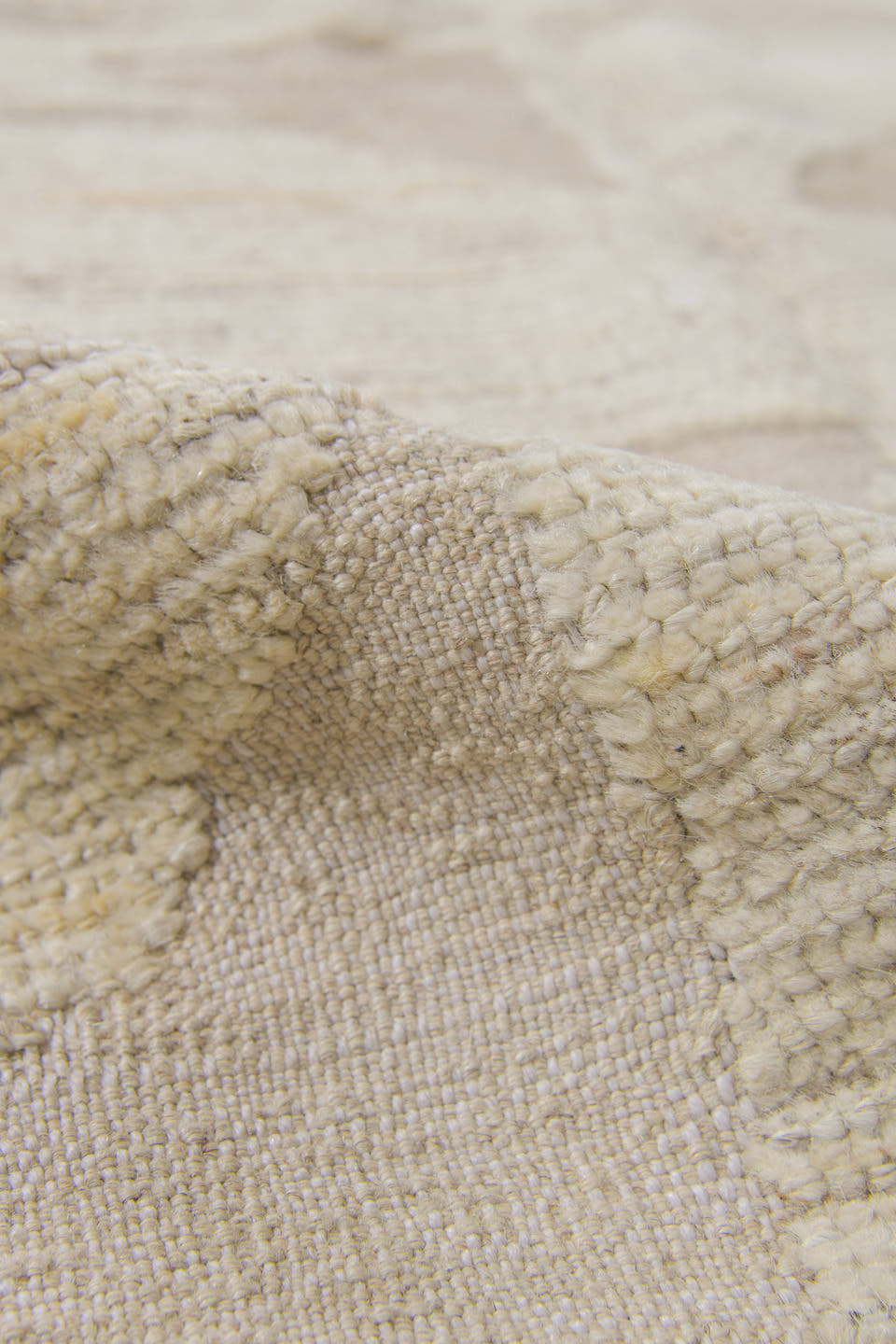 2' x 11' one-of-a-kind handmade vintage Tulu runner rug. Color palette: ivory, cream, beige