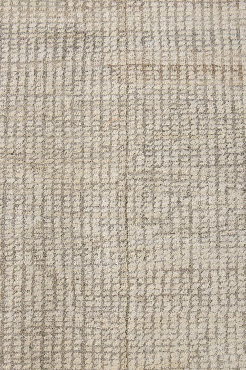 2' x 12' one-of-a-kind handmade vintage Tulu runner rug. Color palette: ivory, taupe, cream, light gray, beige, gray