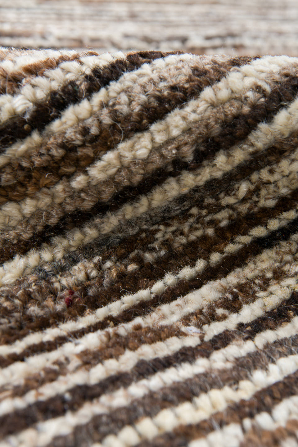2' x 9' one-of-a-kind handmade vintage Tulu runner rug. Color palette: ivory, brown, taupe, camel, charcoal, beige, gray