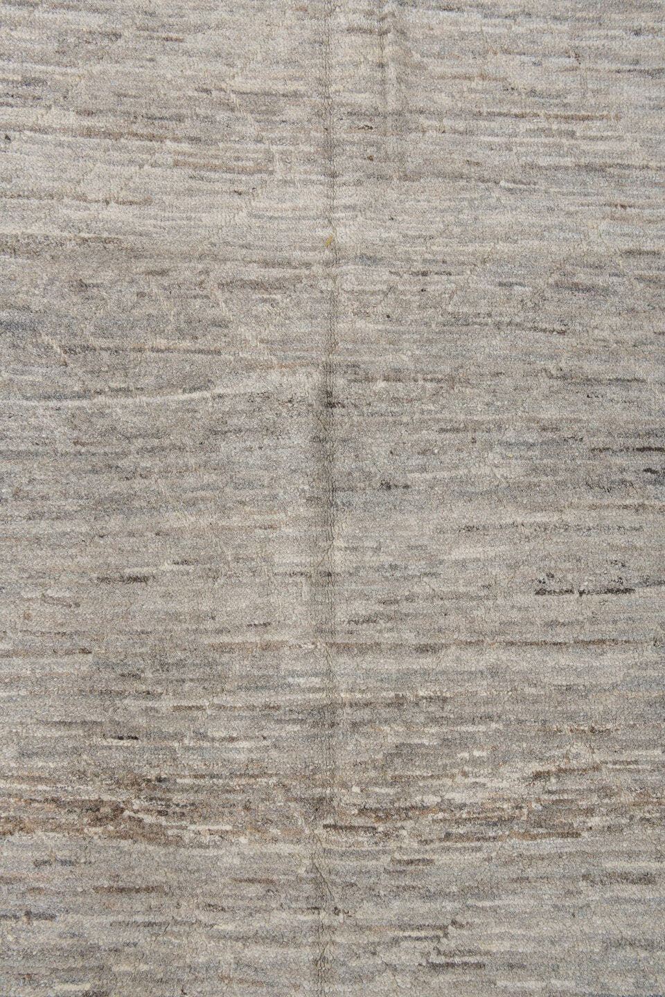 2' x 9' one-of-a-kind handmade vintage Tulu runner rug. Color palette: ivory, taupe, cream, beige, gray