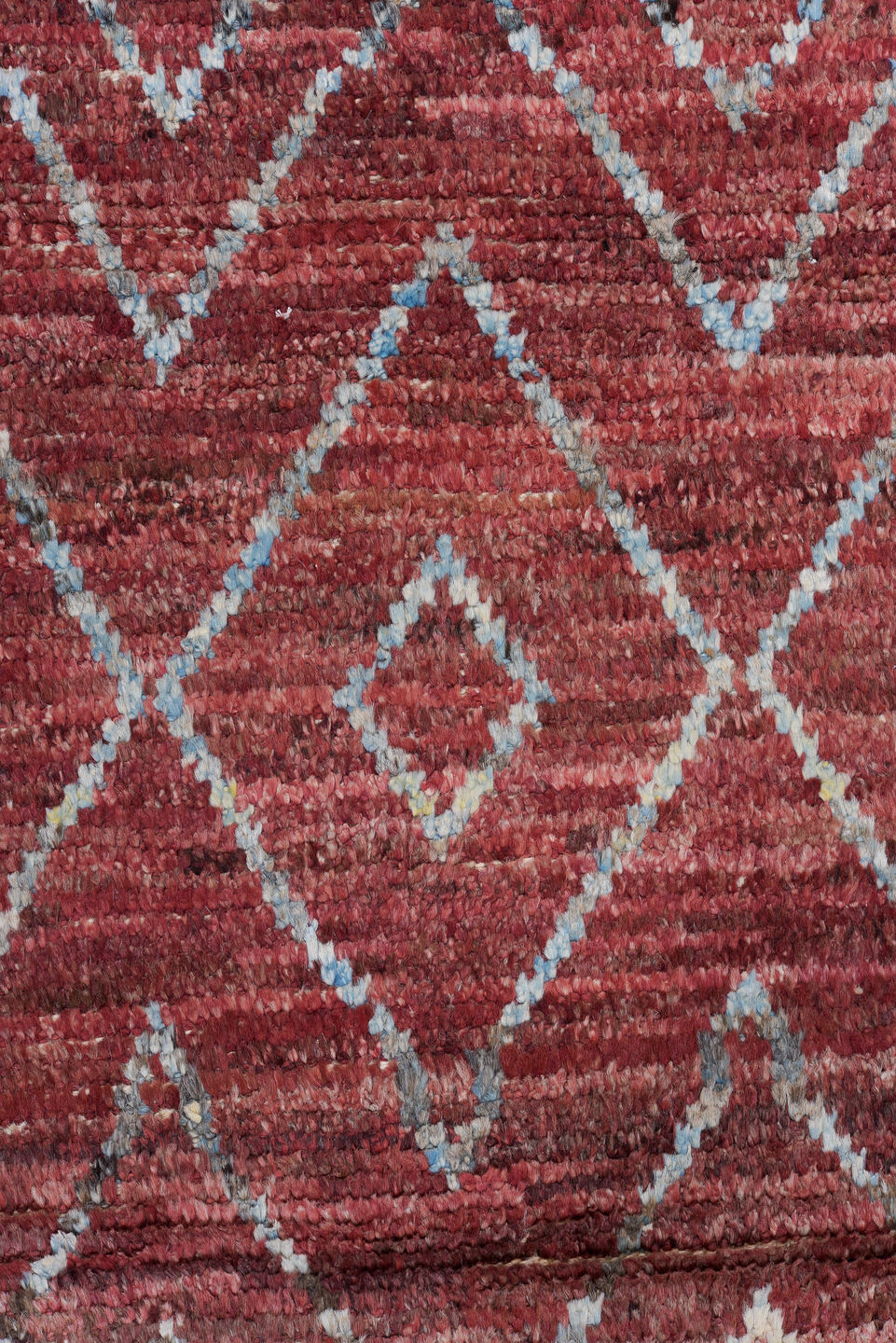 3' x 10' one-of-a-kind handmade vintage Tulu runner rug. Color palette: brown, gray, light blue, light coral, light gray