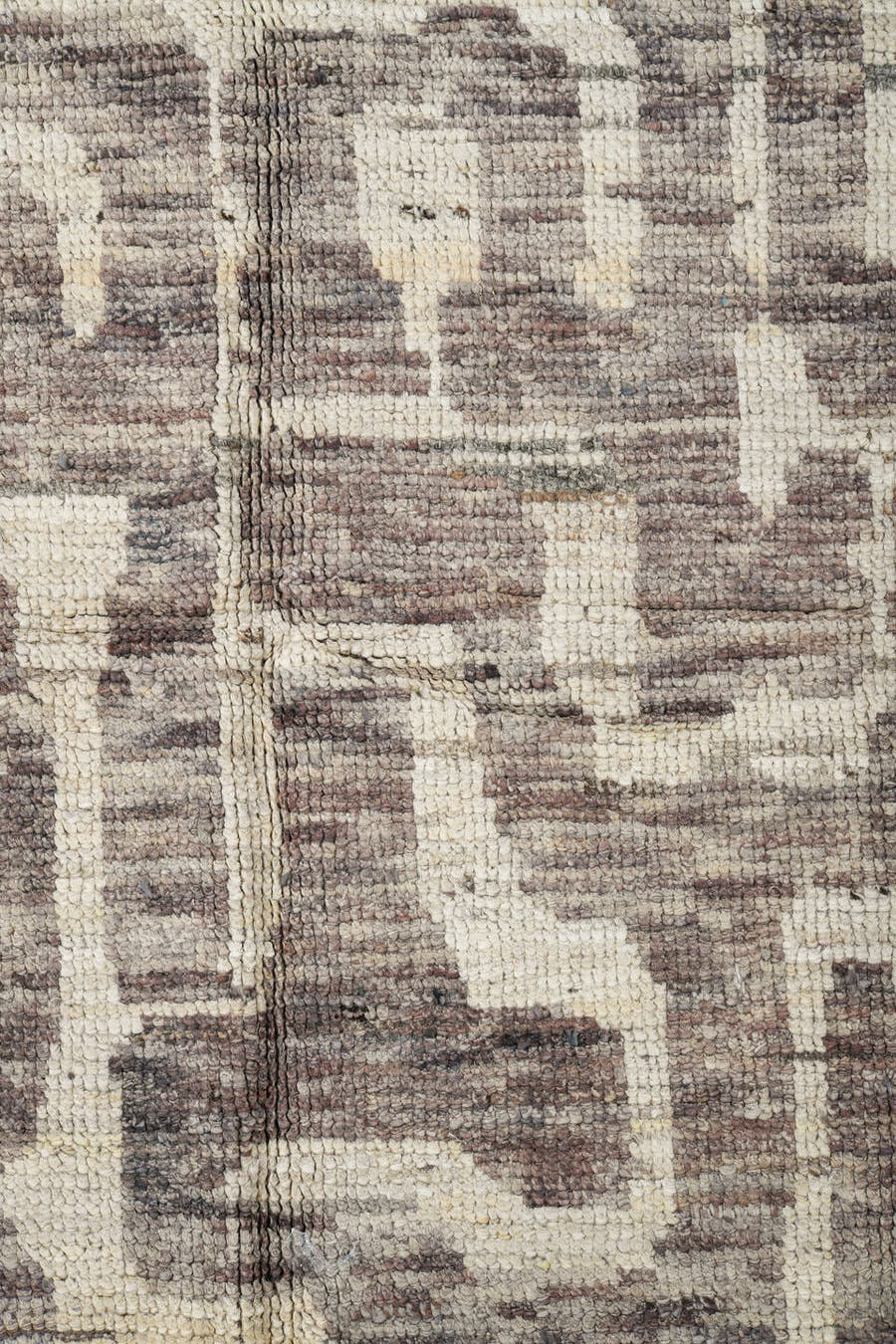 3' x 13' one-of-a-kind handmade vintage Tulu runner rug. Color palette: ivory, taupe, stone, gray, greige, beige