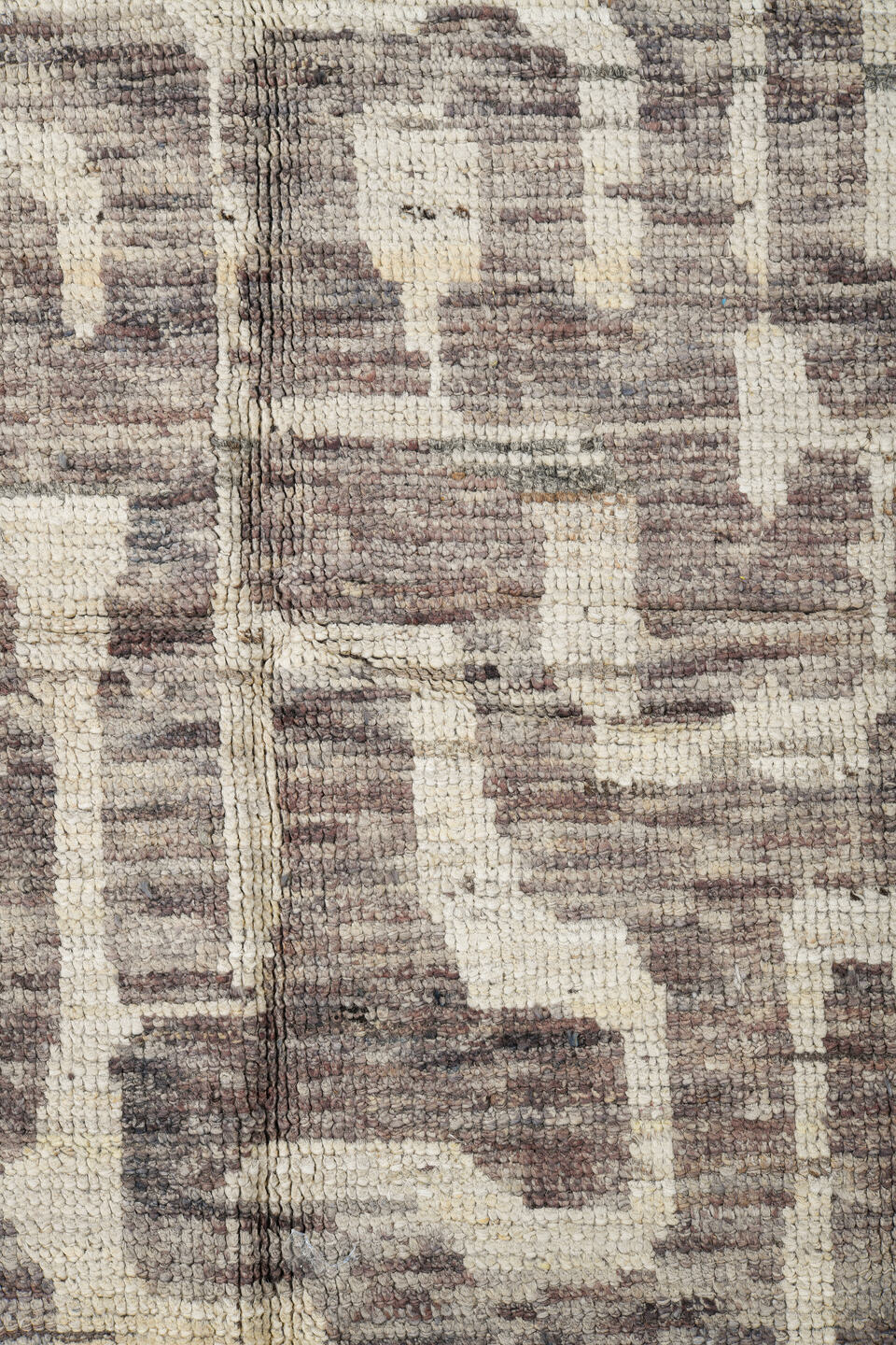 3' x 13' one-of-a-kind handmade vintage Tulu runner rug. Color palette: black, brown, dark gray, gainsboro, gray, light gray