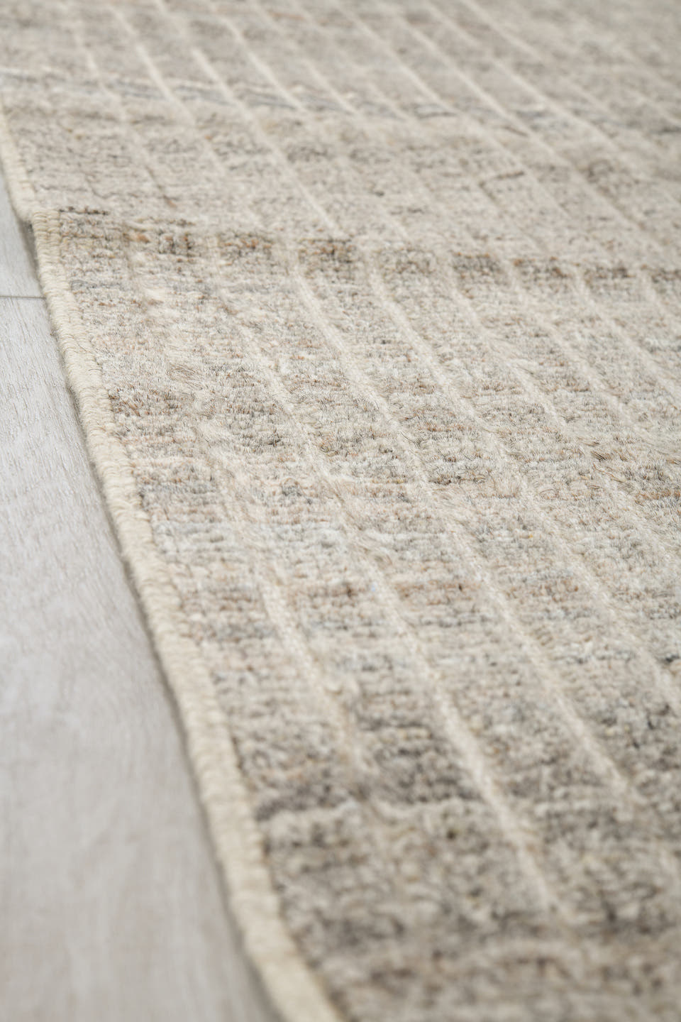 2' x 9' one-of-a-kind handmade vintage Tulu runner rug. Color palette: ivory, taupe, gray, cream, charcoal, beige, black
