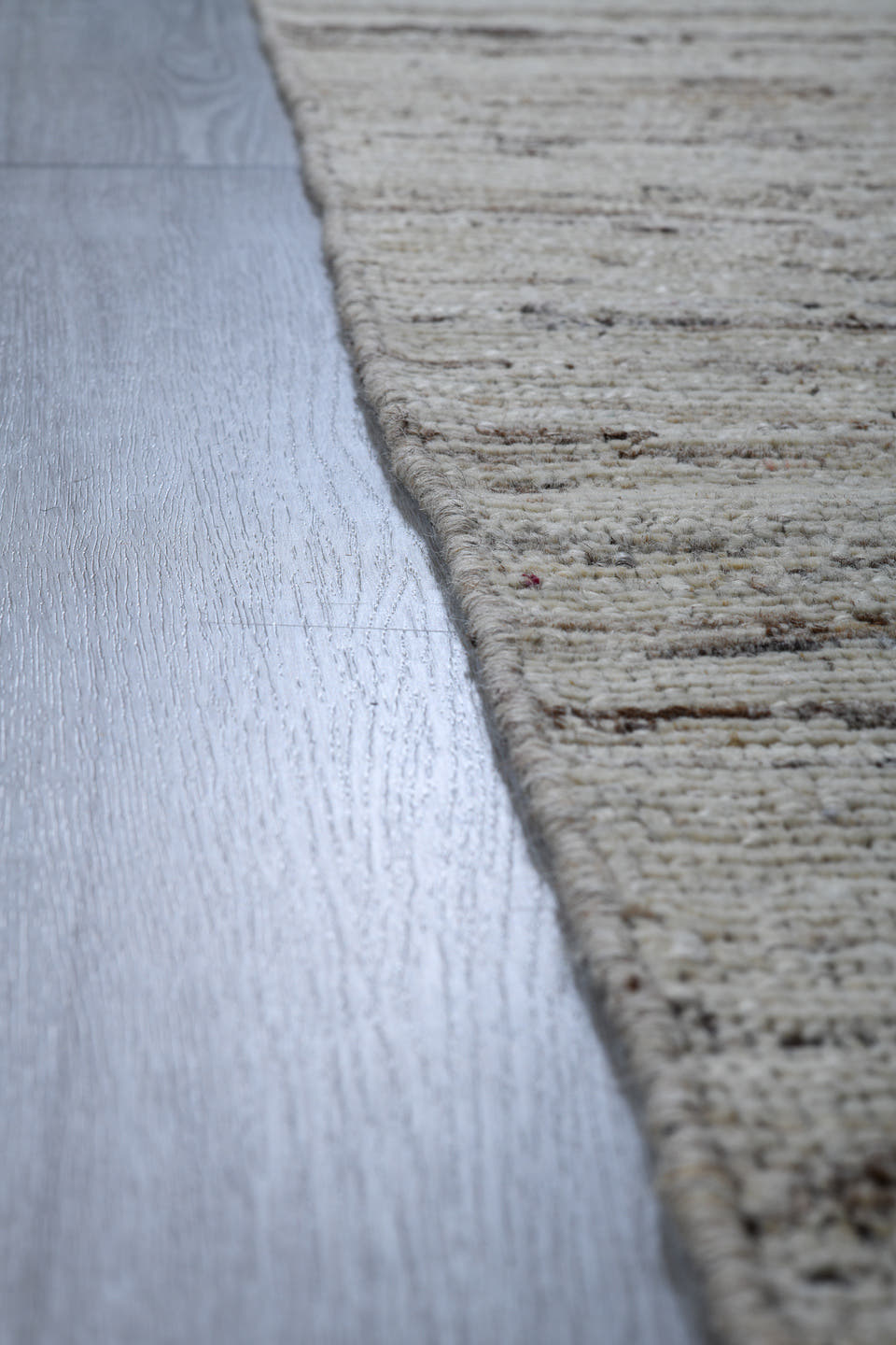 2' x 9' one-of-a-kind handmade vintage Tulu runner rug. Color palette: ivory, taupe, brown, gray, beige