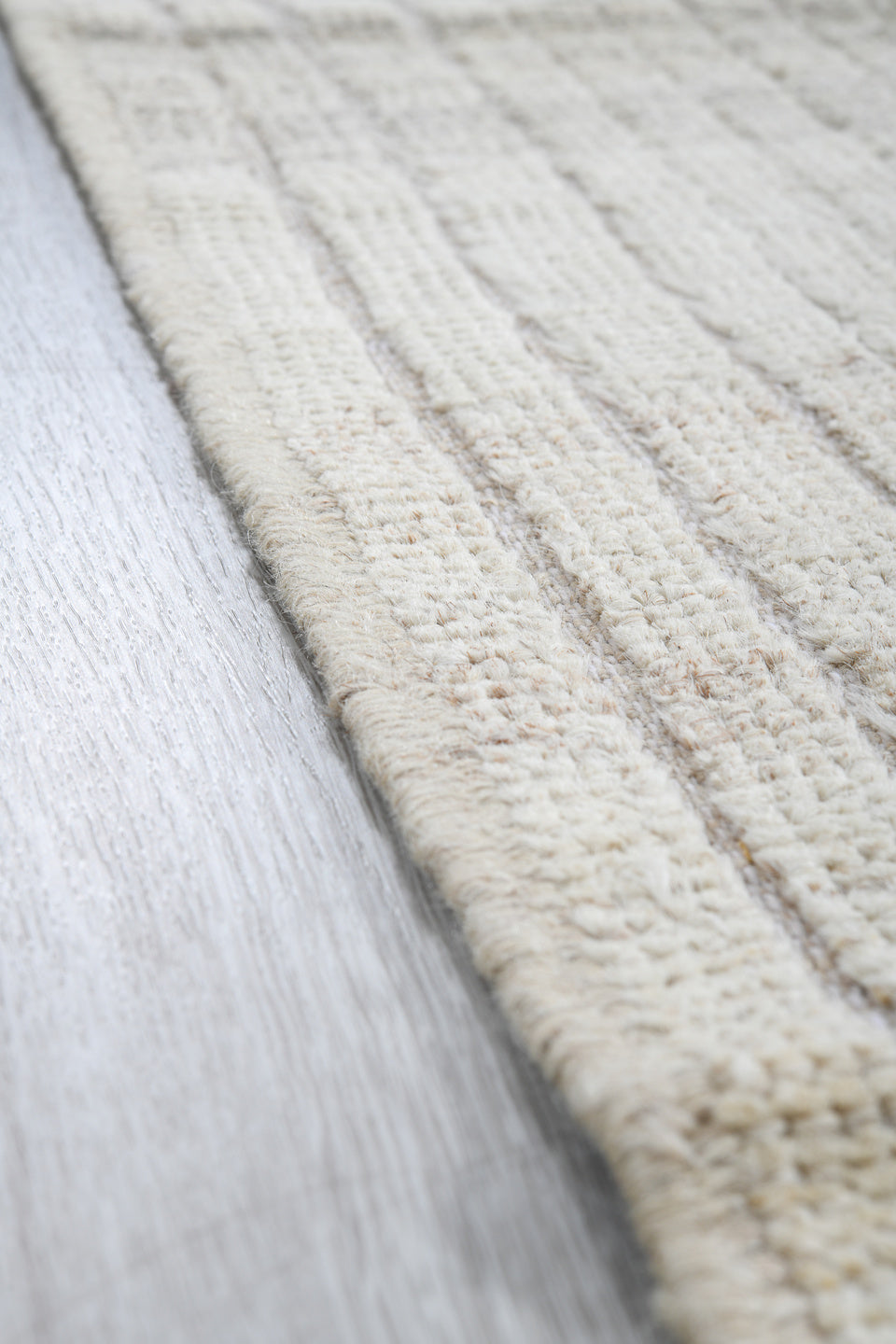 2' x 9' one-of-a-kind handmade vintage Tulu runner rug. Color palette: ivory, cream, light gray, taupe, beige, gray