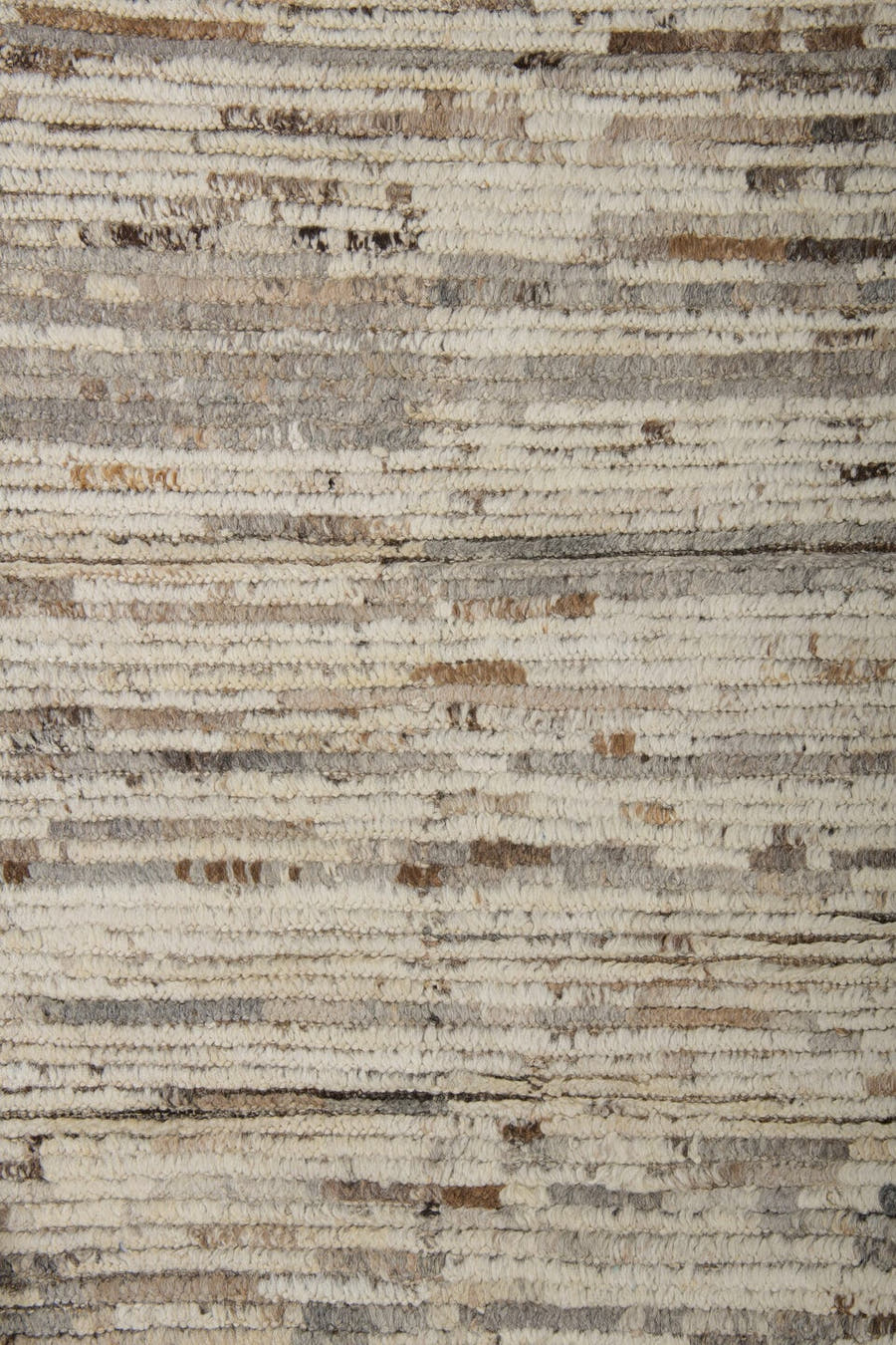 2' x 9' one-of-a-kind handmade vintage Tulu runner rug. Color palette: ivory, taupe, charcoal, brown, cream, gray, beige