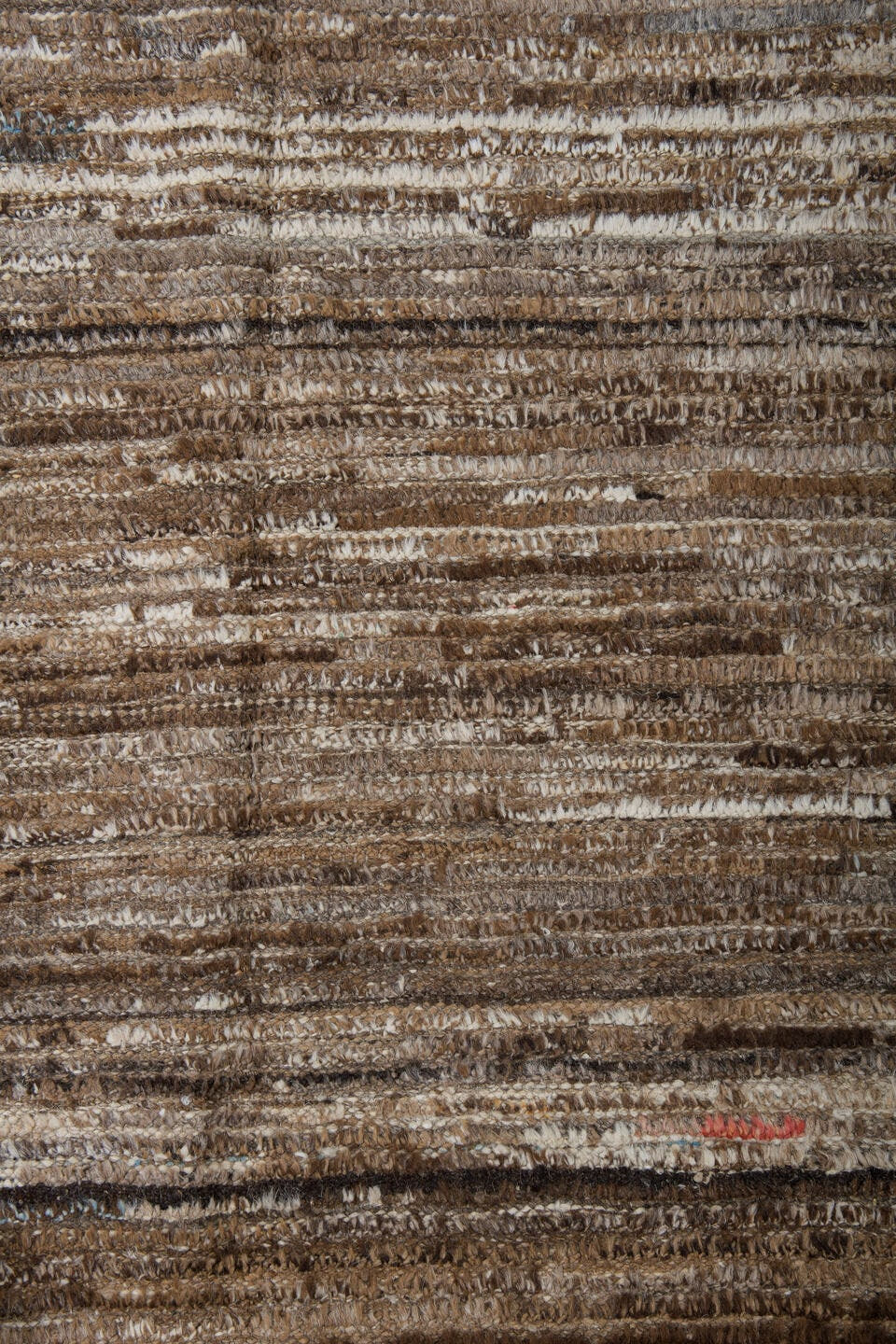 3' x 9' one-of-a-kind handmade vintage Tulu runner rug. Color palette: brown, ivory, taupe, camel, charcoal, beige, gray
