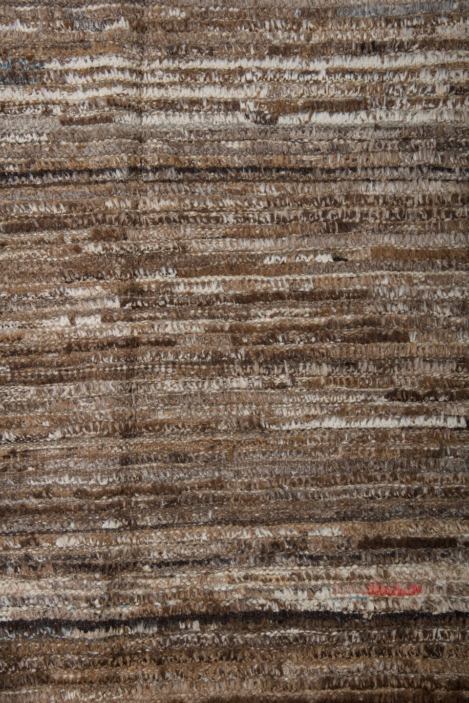 3' x 9' one-of-a-kind handmade vintage Tulu runner rug. Color palette: brown, ivory, taupe, camel, charcoal, beige, gray