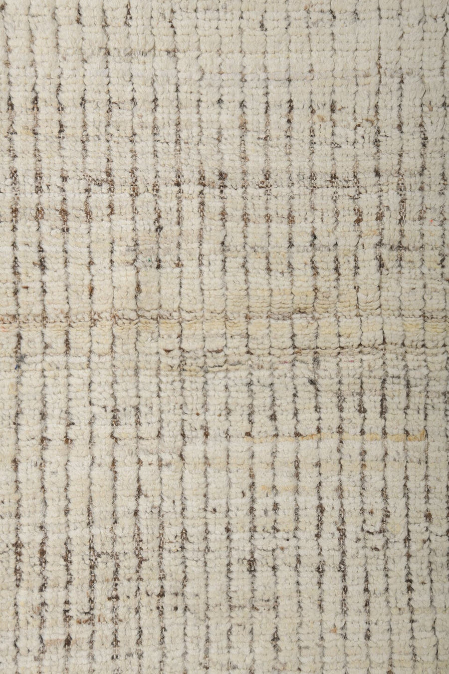 3' x 9' one-of-a-kind handmade vintage Tulu runner rug. Color palette: ivory, brown, taupe, charcoal, beige, gray, black