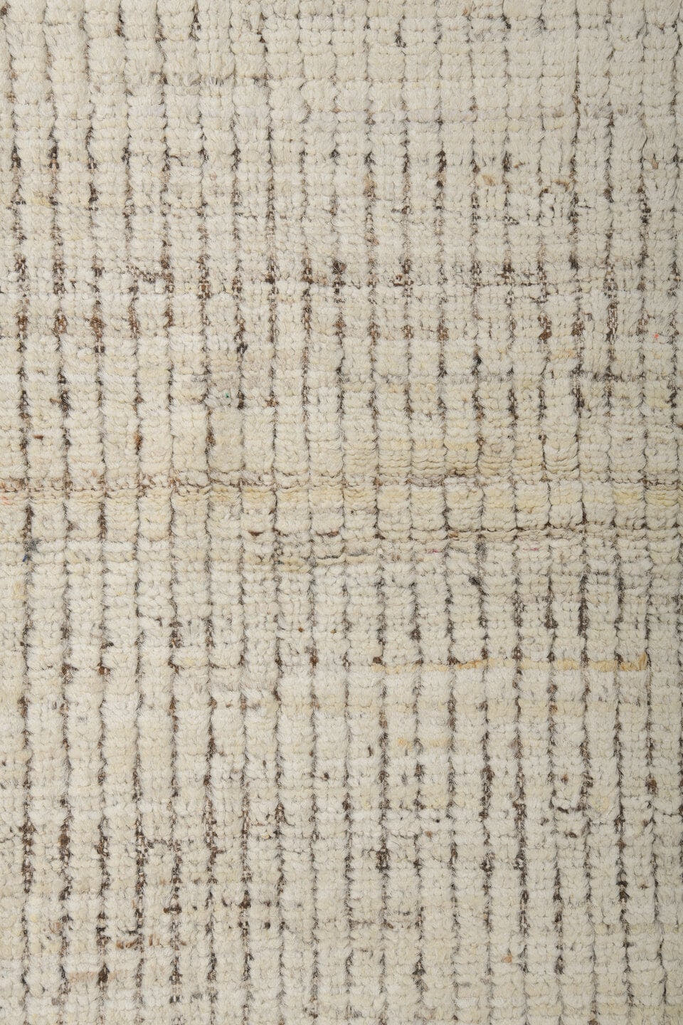 3' x 9' one-of-a-kind handmade vintage Tulu runner rug. Color palette: ivory, brown, taupe, charcoal, beige, gray, black