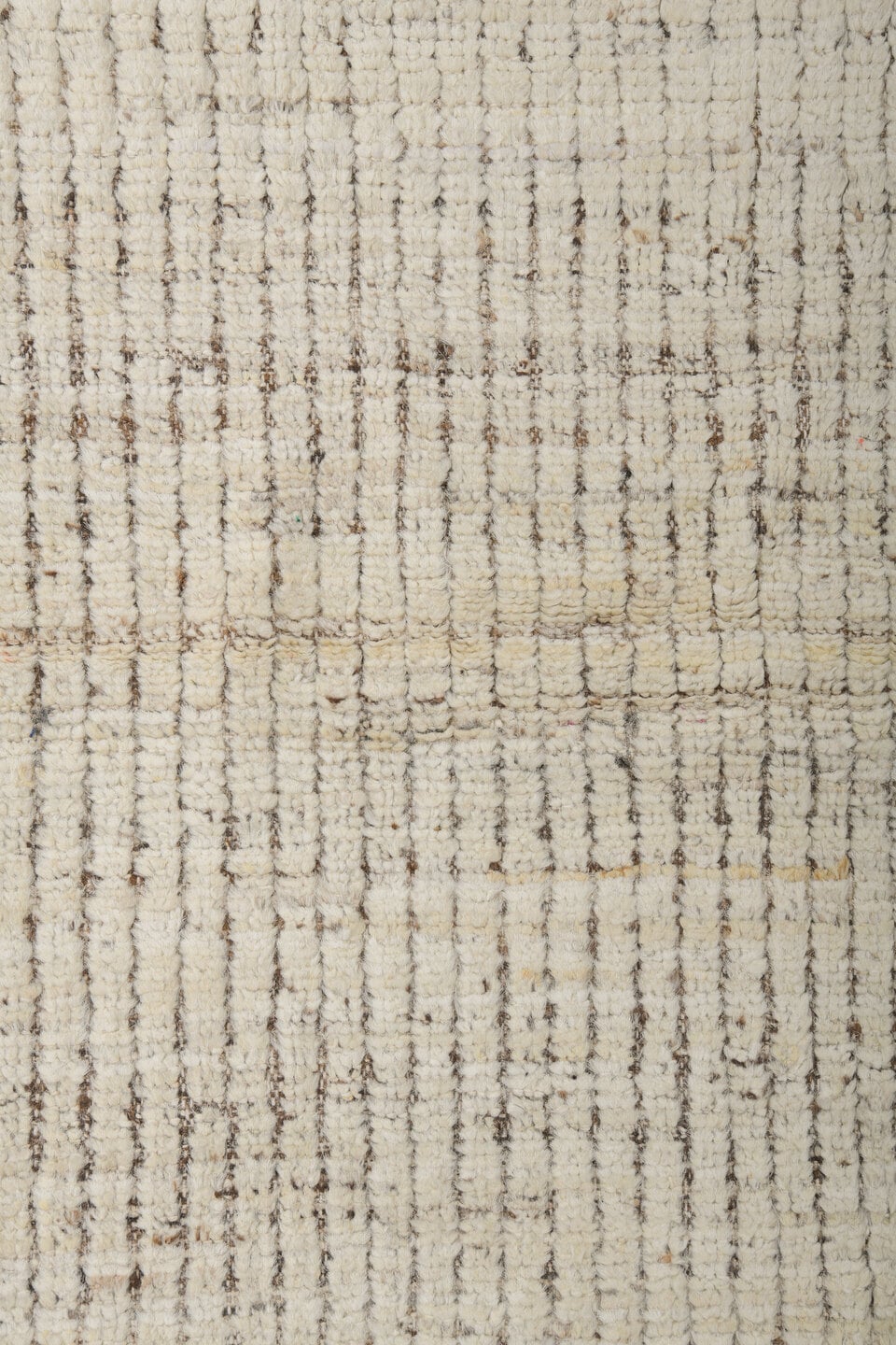 3' x 9' one-of-a-kind handmade vintage Tulu runner rug. Color palette: ivory, brown, taupe, charcoal, beige, gray, black