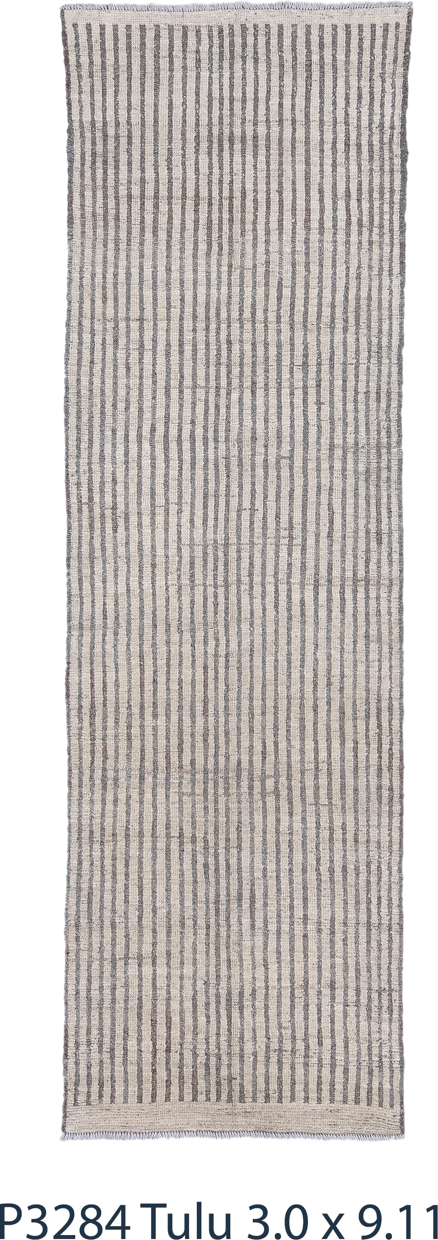3' x 10' one-of-a-kind handmade vintage Tulu runner rug. Color palette: ivory, charcoal, taupe, gray, black, beige
