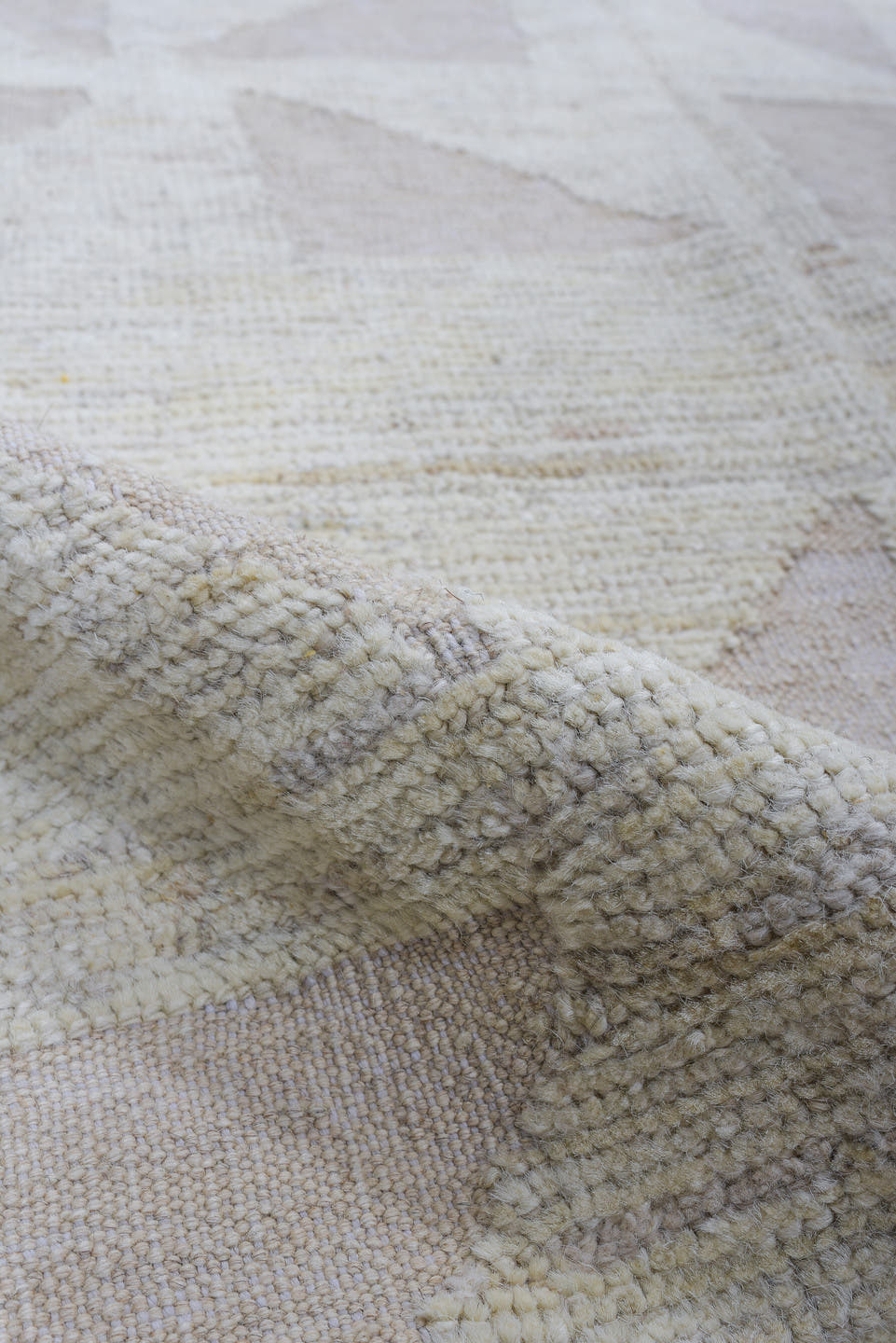 3' x 11' one-of-a-kind handmade vintage Tulu runner rug. Color palette: ivory, cream, beige, taupe, gray