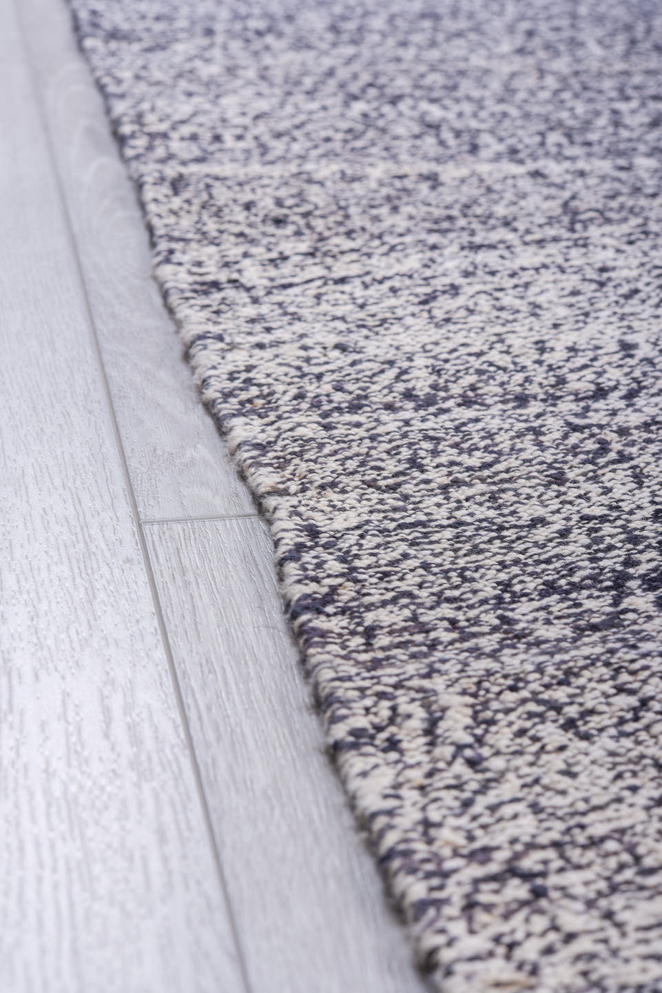9' x 12' one-of-a-kind handmade vintage Tulu large size rug. Color palette: gray, charcoal, ivory, black