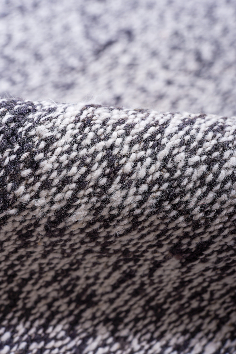 4' x 8' one-of-a-kind handmade vintage Kilim runner rug. Color palette: black, blue, dim gray, gainsboro, gray, light blue