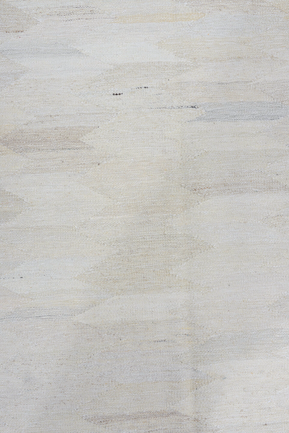 2' x 9' one-of-a-kind handmade vintage Kilim runner rug. Color palette: ivory, cream, beige, taupe, pale gray, gray