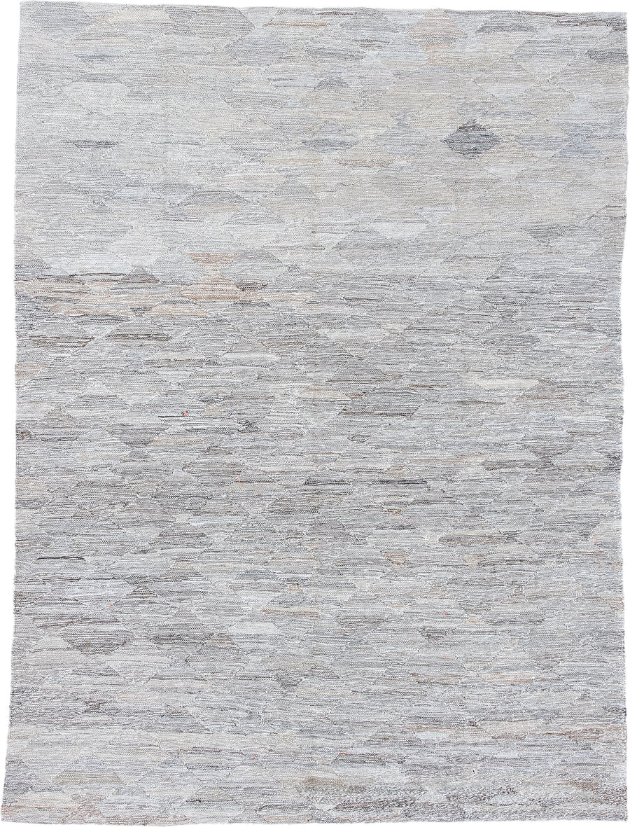 4' x 6' one-of-a-kind handmade vintage Kilim small size rug. Color palette: ivory, light gray, taupe, beige, greige, gray