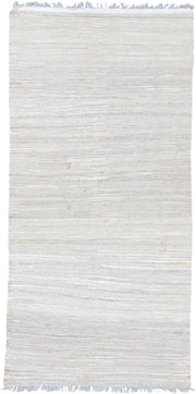 3' x 6' one-of-a-kind handmade vintage Kilim runner rug. Color palette: ivory, beige, cream, taupe, gray