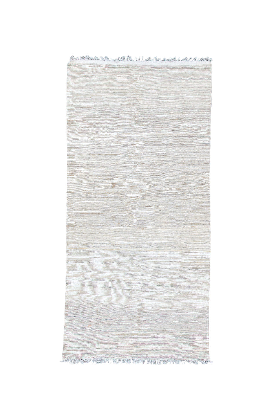 3' x 6' one-of-a-kind handmade vintage Kilim runner rug. Color palette: dark gray, dim gray, gainsboro, ghost white, gray