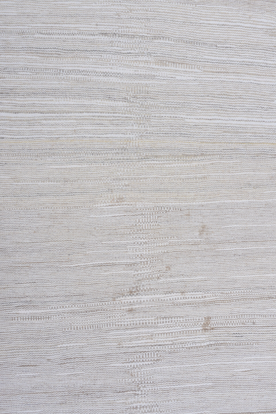 3' x 6' one-of-a-kind handmade vintage Kilim runner rug. Color palette: ivory, beige, cream, taupe, gray