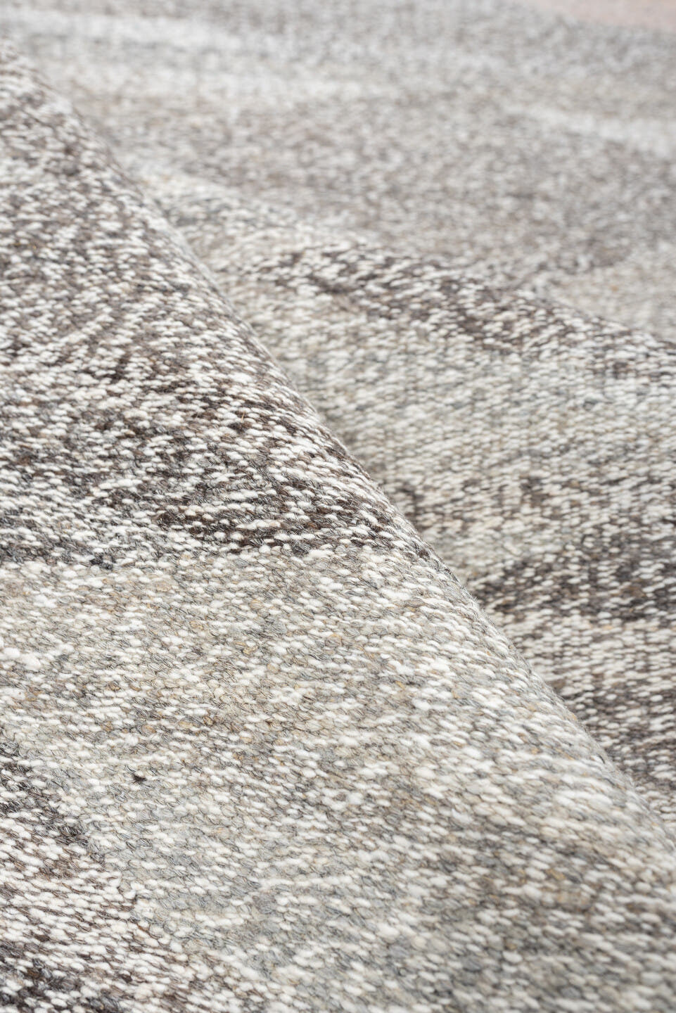 3' x 12' one-of-a-kind handmade vintage Tulu runner rug. Color palette: ivory, gray, taupe, blush, charcoal, cream, beige