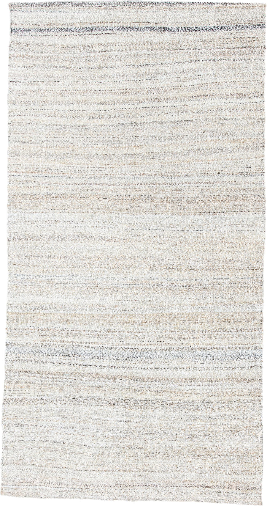 3' x 5' one-of-a-kind handmade vintage Kilim small size rug. Color palette: ivory, cream, taupe, gray, beige