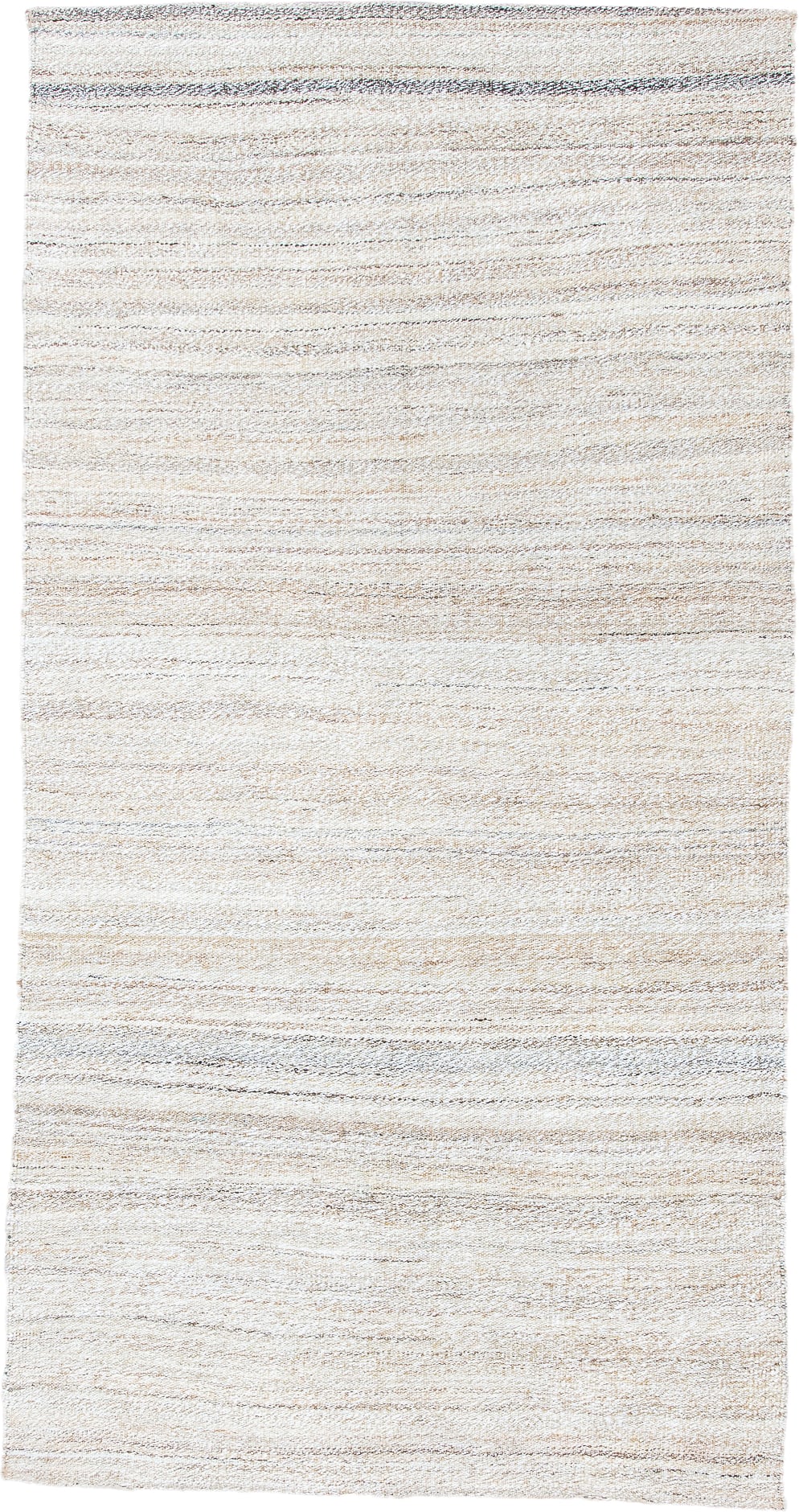 3' x 5' one-of-a-kind handmade vintage Kilim small size rug. Color palette: ivory, cream, taupe, gray, beige