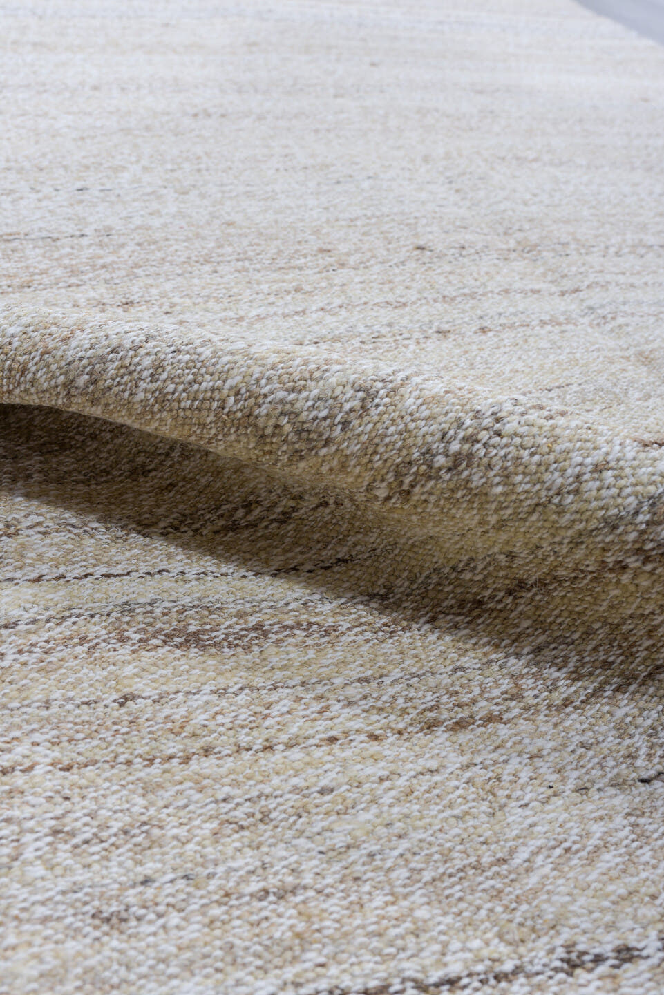 3' x 5' one-of-a-kind handmade vintage Kilim small size rug. Color palette: ivory, cream, taupe, gray, beige