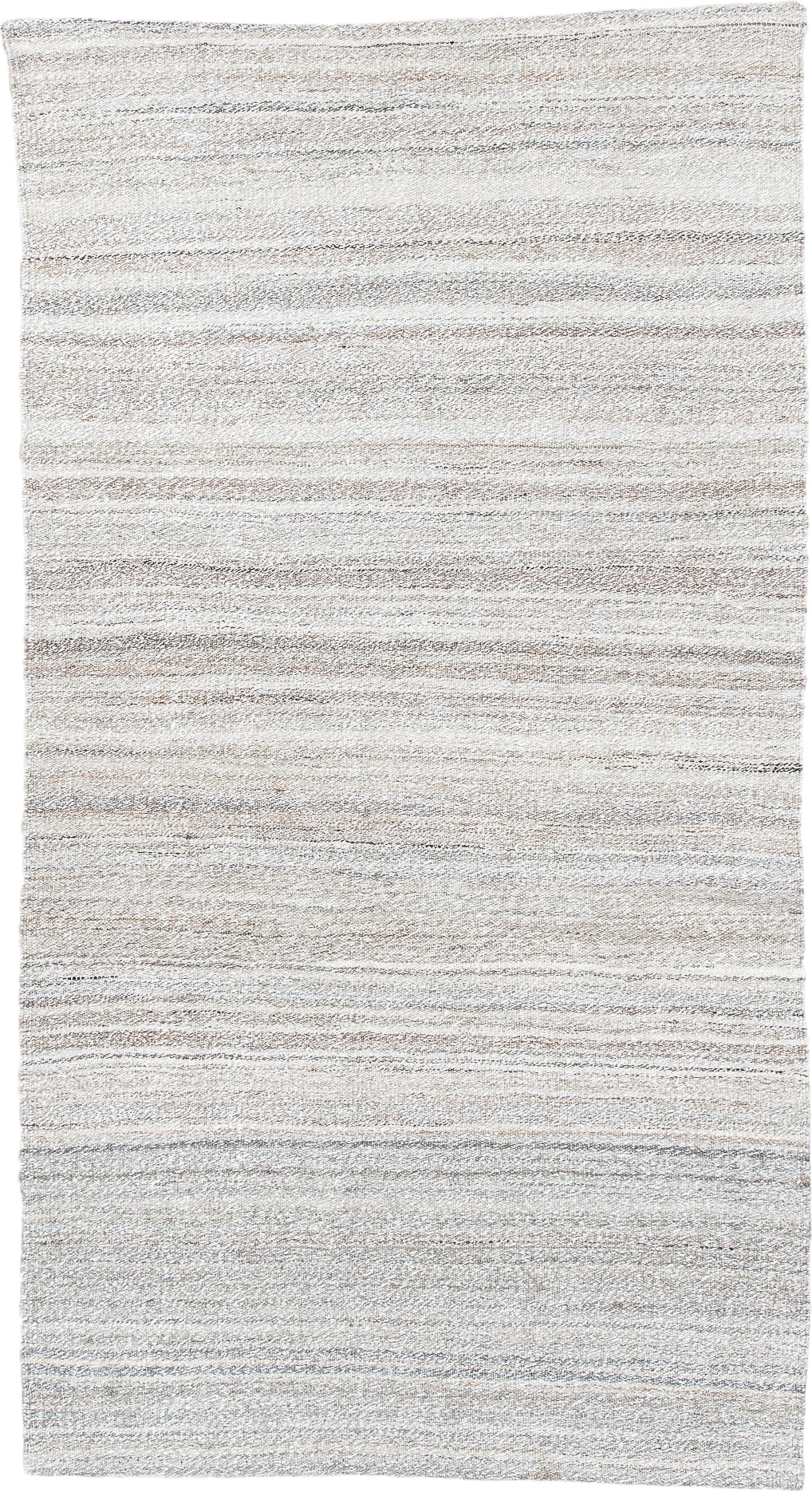 2' x 5' one-of-a-kind handmade vintage Kilim small size rug. Color palette: ivory, cream, taupe, light_gray, beige, gray
