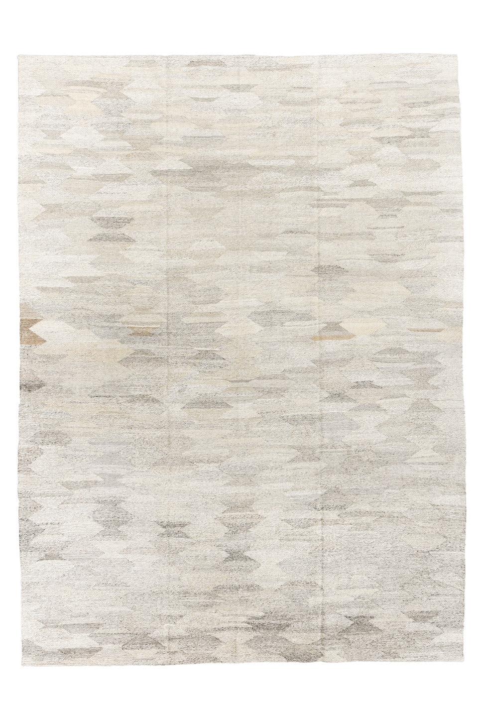 10' x 14' one-of-a-kind handmade vintage Tulu large size rug. Color palette: black, gainsboro, gray, light gray, linen