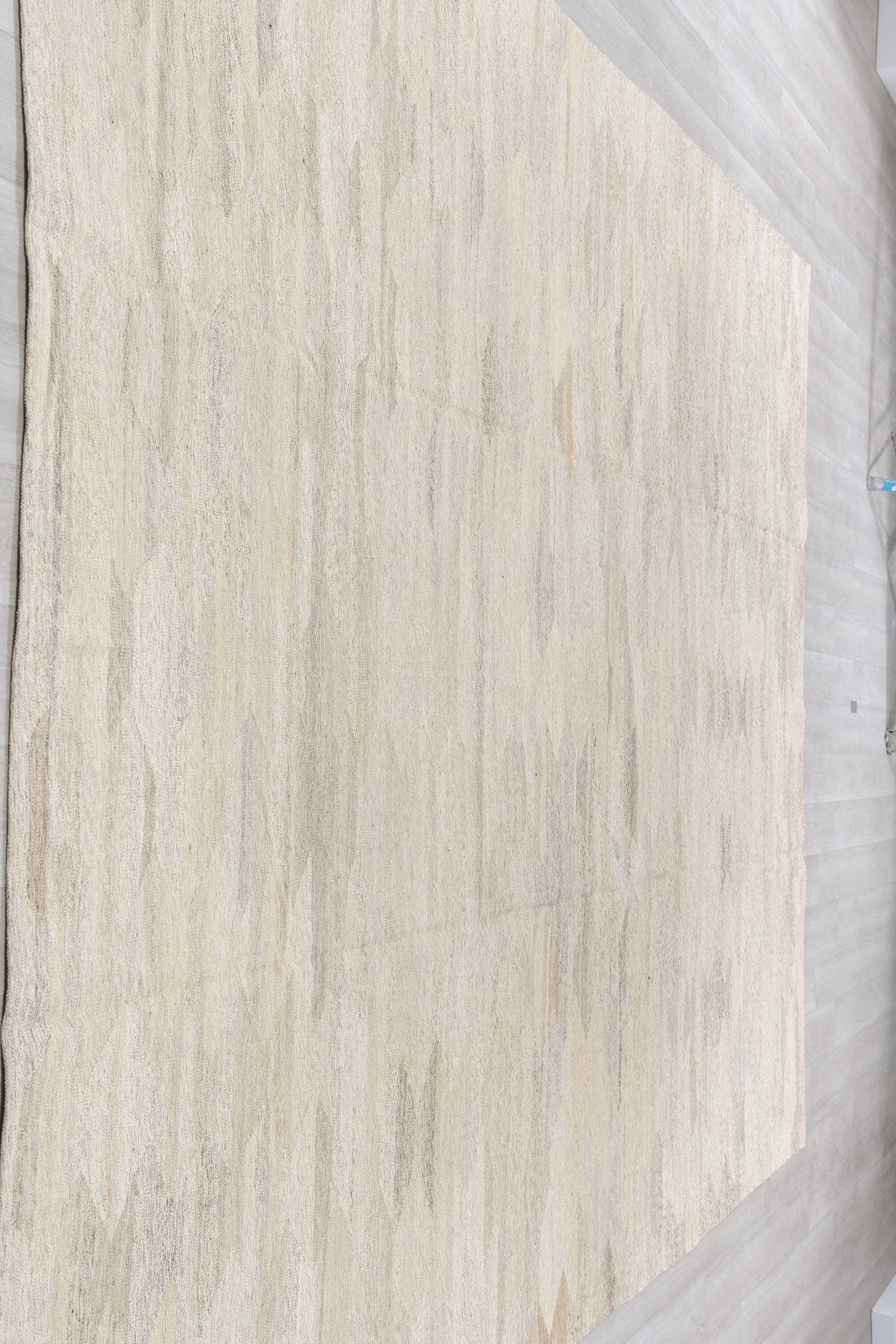 10' x 14' one-of-a-kind handmade vintage Tulu large size rug. Color palette: ivory, cream, taupe, light gray, beige, gray