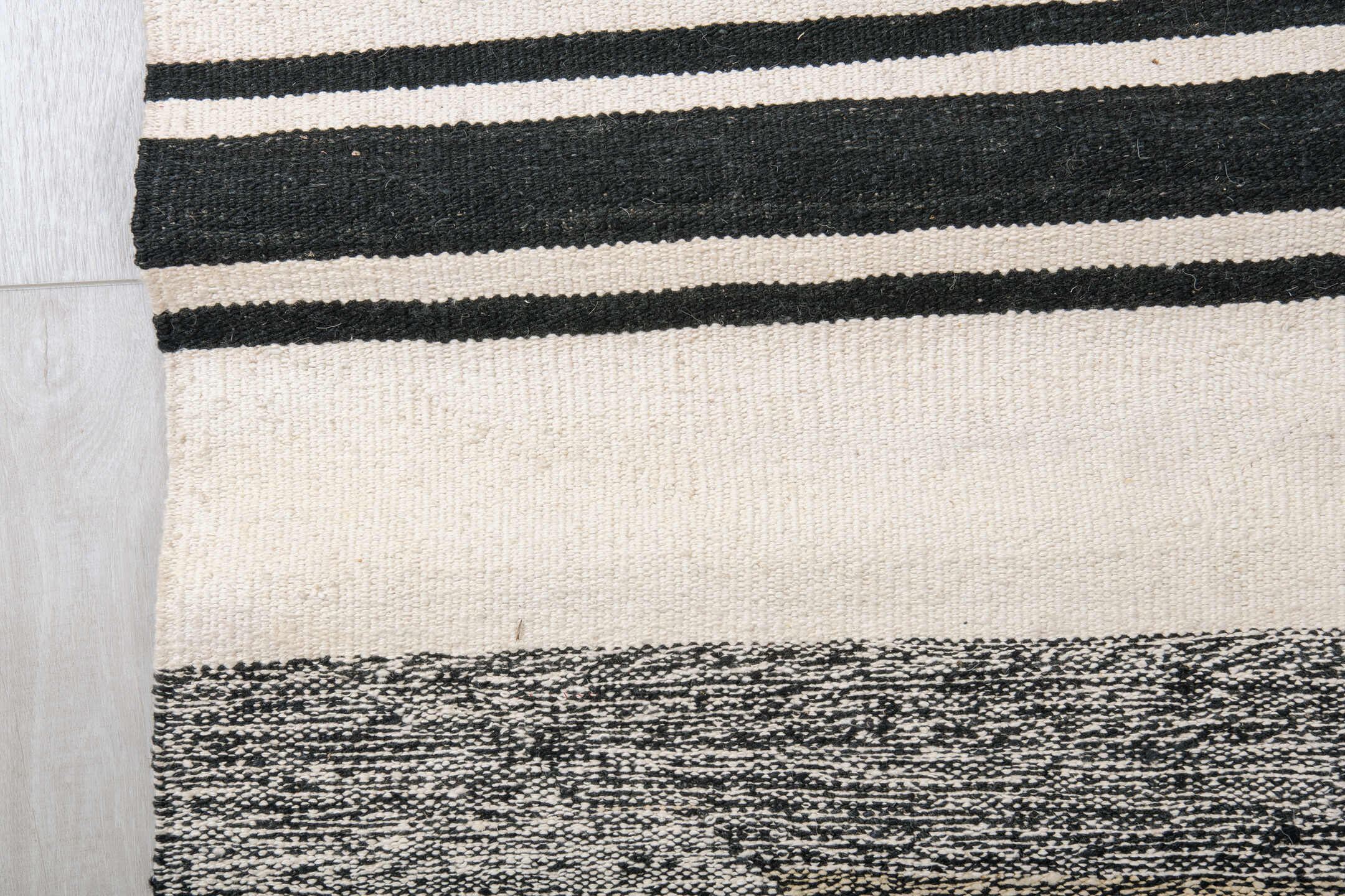 13' x 16' one-of-a-kind handmade vintage Kilim oversize rug. Color palette: ivory, charcoal, black, cream, gray