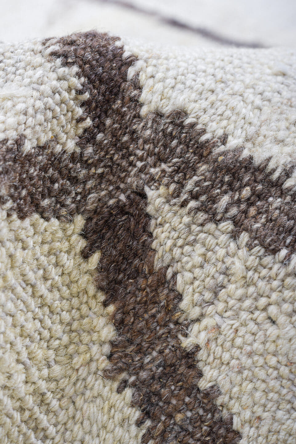 10' x 13' one-of-a-kind handmade vintage Kilim large size rug. Color palette: ivory, charcoal, taupe, gray, black, beige