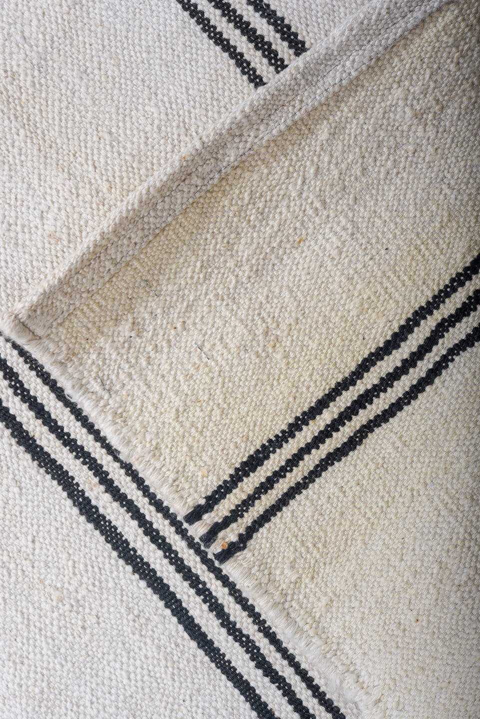 12' x 19' one-of-a-kind handmade vintage Kilim oversize rug. Color palette: ivory, charcoal, teal, rose, gray, black, pink