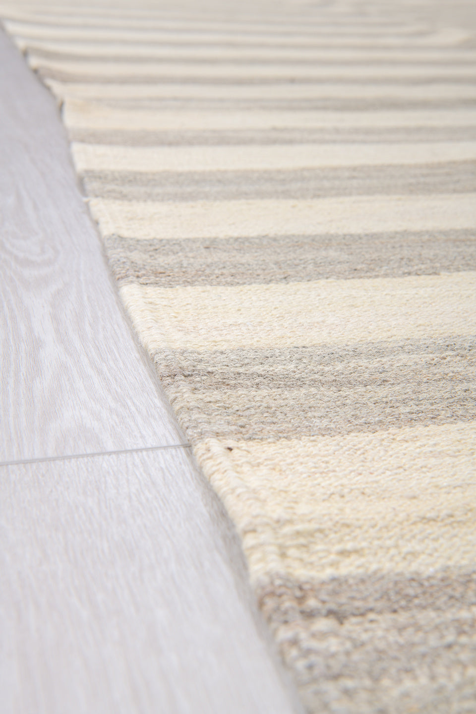 9' x 13' one-of-a-kind handmade vintage Kilim large size rug. Color palette: brown, gray, light gray, linen, off-white