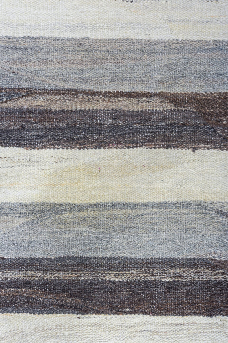 14' x 20' one-of-a-kind handmade vintage Tulu oversize rug. Color palette: ivory, taupe, brown, gray, charcoal, beige, black