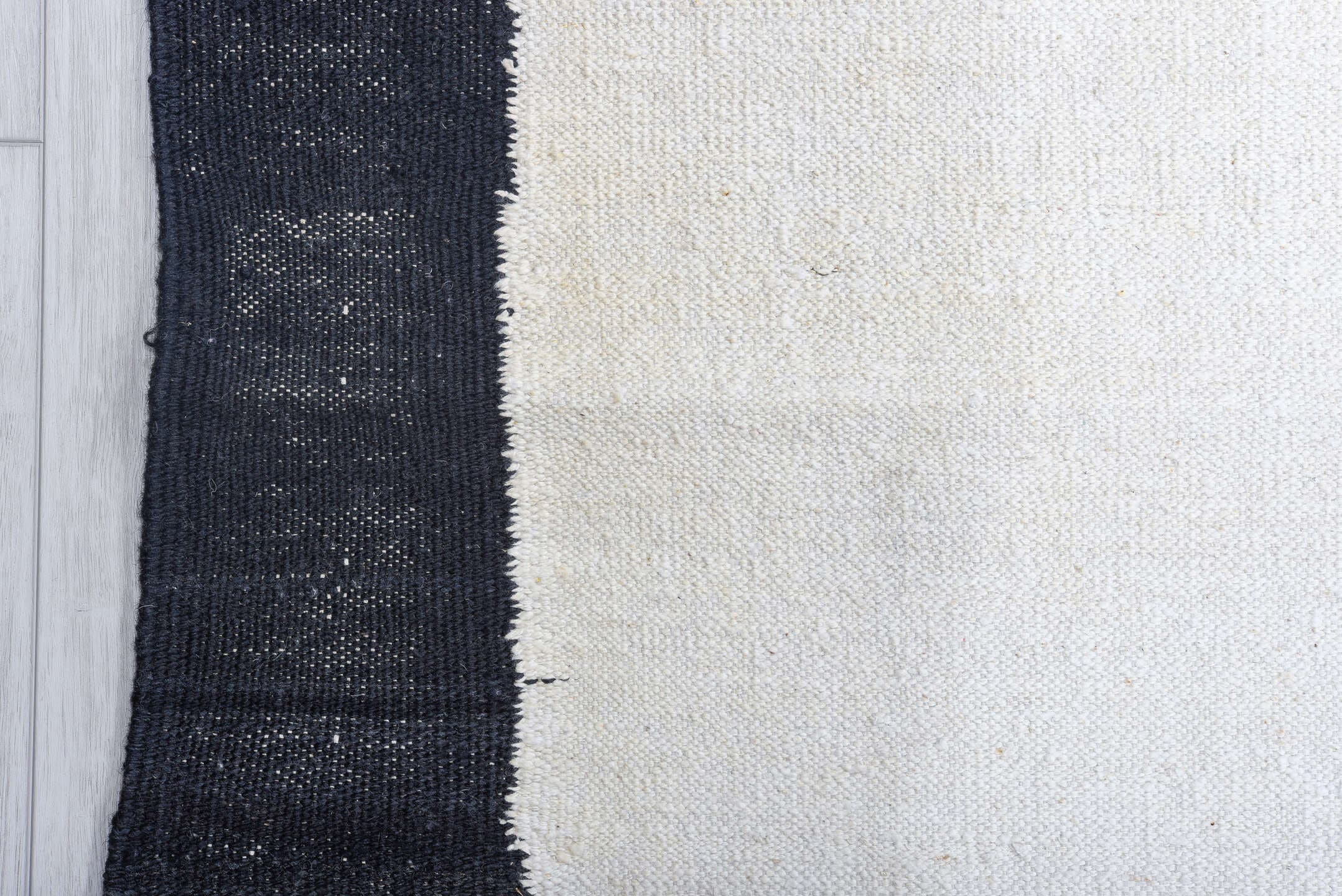12' x 18' one-of-a-kind handmade vintage Kilim oversize rug. Color palette: ivory, charcoal, gray, black