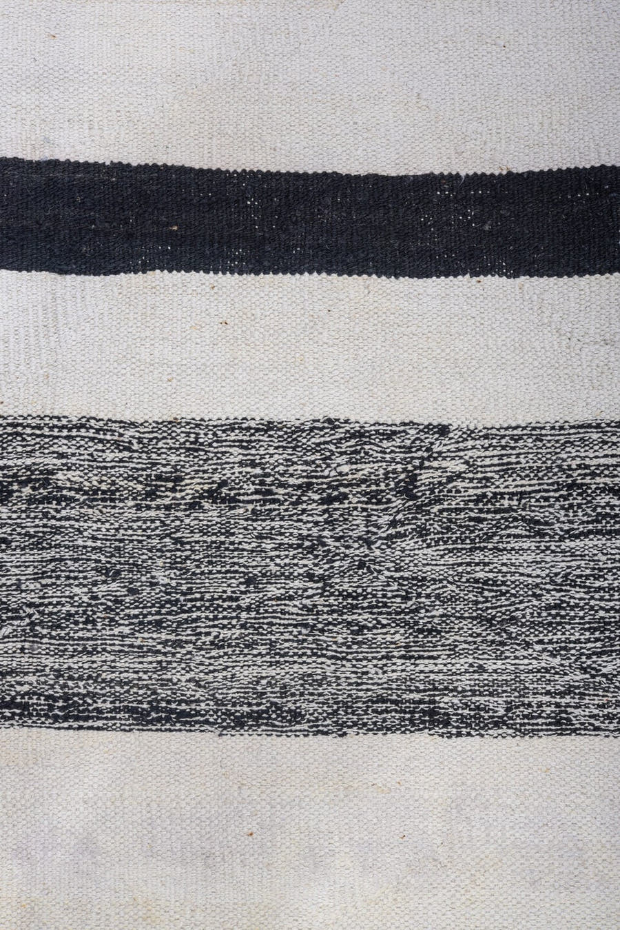 8' x 11' one-of-a-kind handmade vintage Kilim large size rug. Color palette: ivory, black, charcoal, cream, gray
