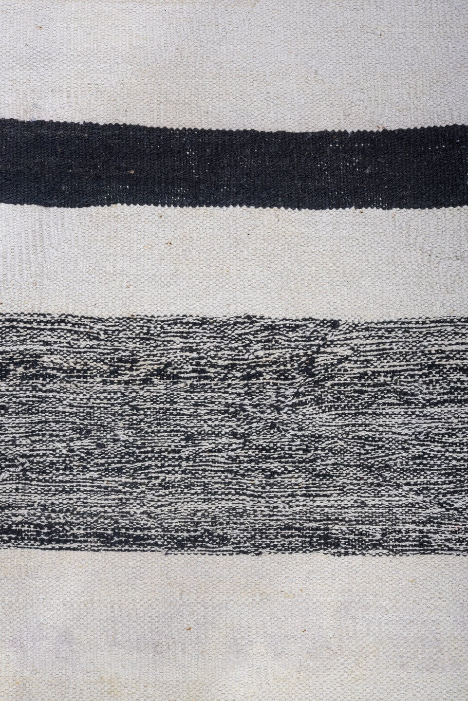 8' x 11' one-of-a-kind handmade vintage Kilim large size rug. Color palette: ivory, black, charcoal, cream, gray