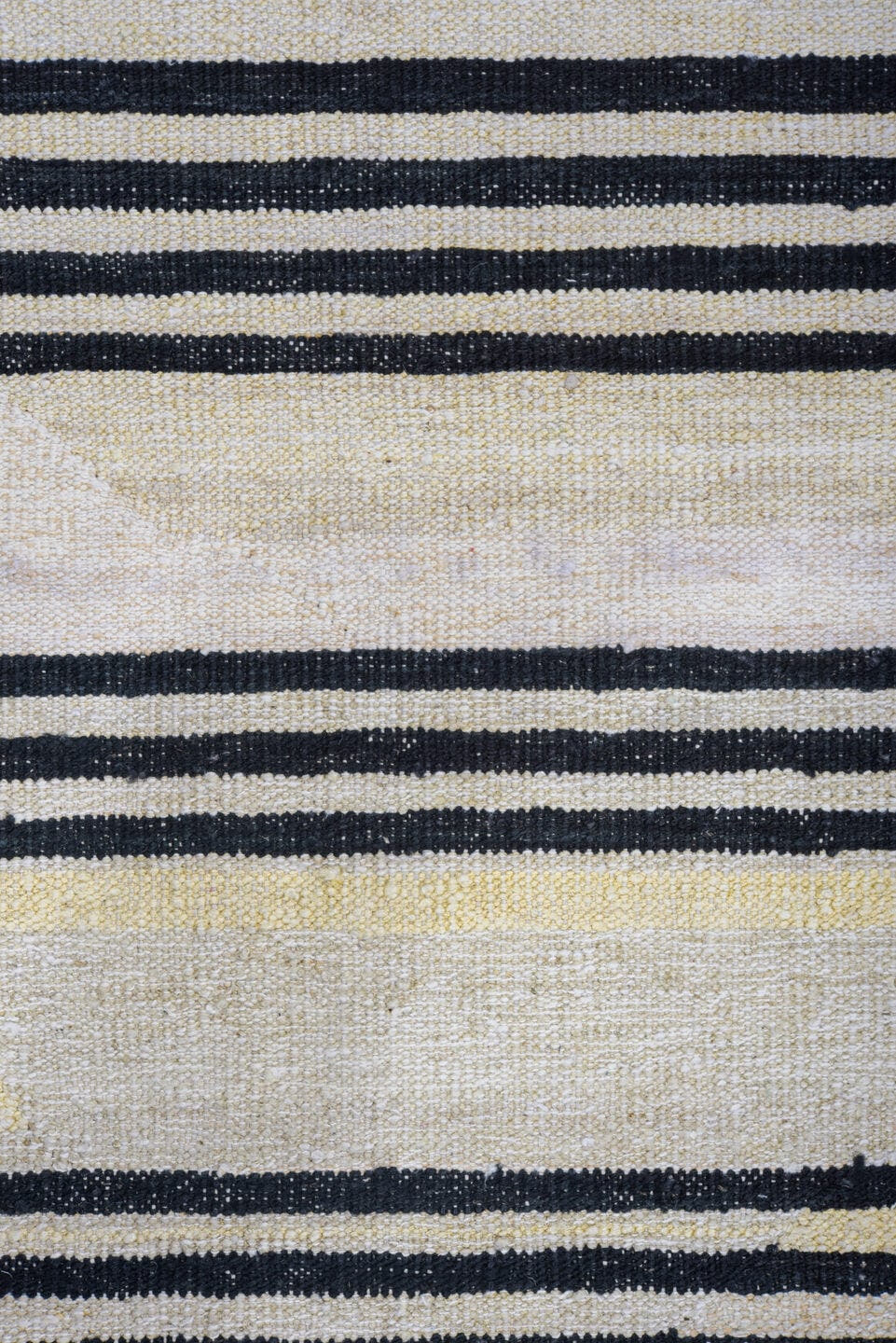 9' x 12' one-of-a-kind handmade vintage Kilim large size rug. Color palette: ivory, black, cream, taupe, beige, gray
