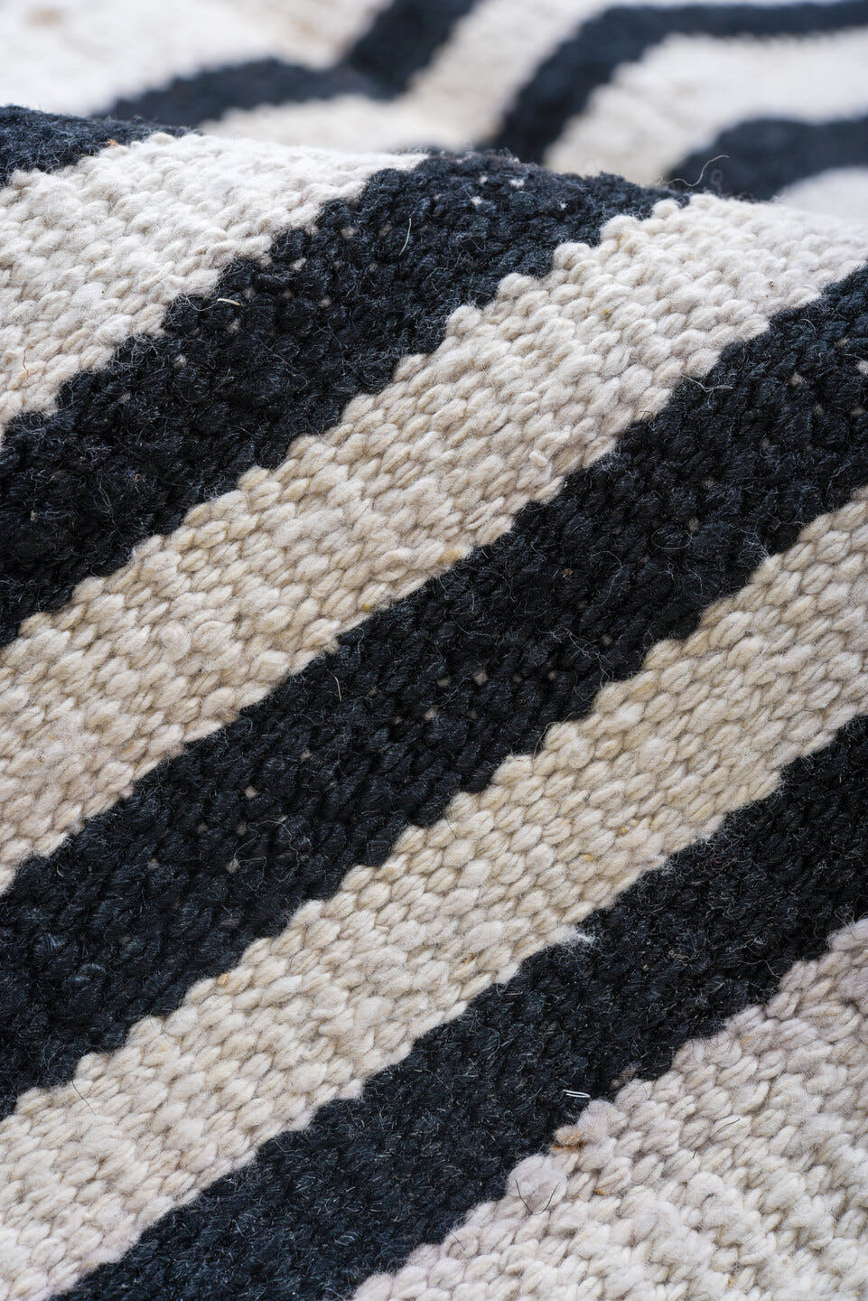 9' x 12' one-of-a-kind handmade vintage Kilim large size rug. Color palette: ivory, black, cream, taupe, beige, gray