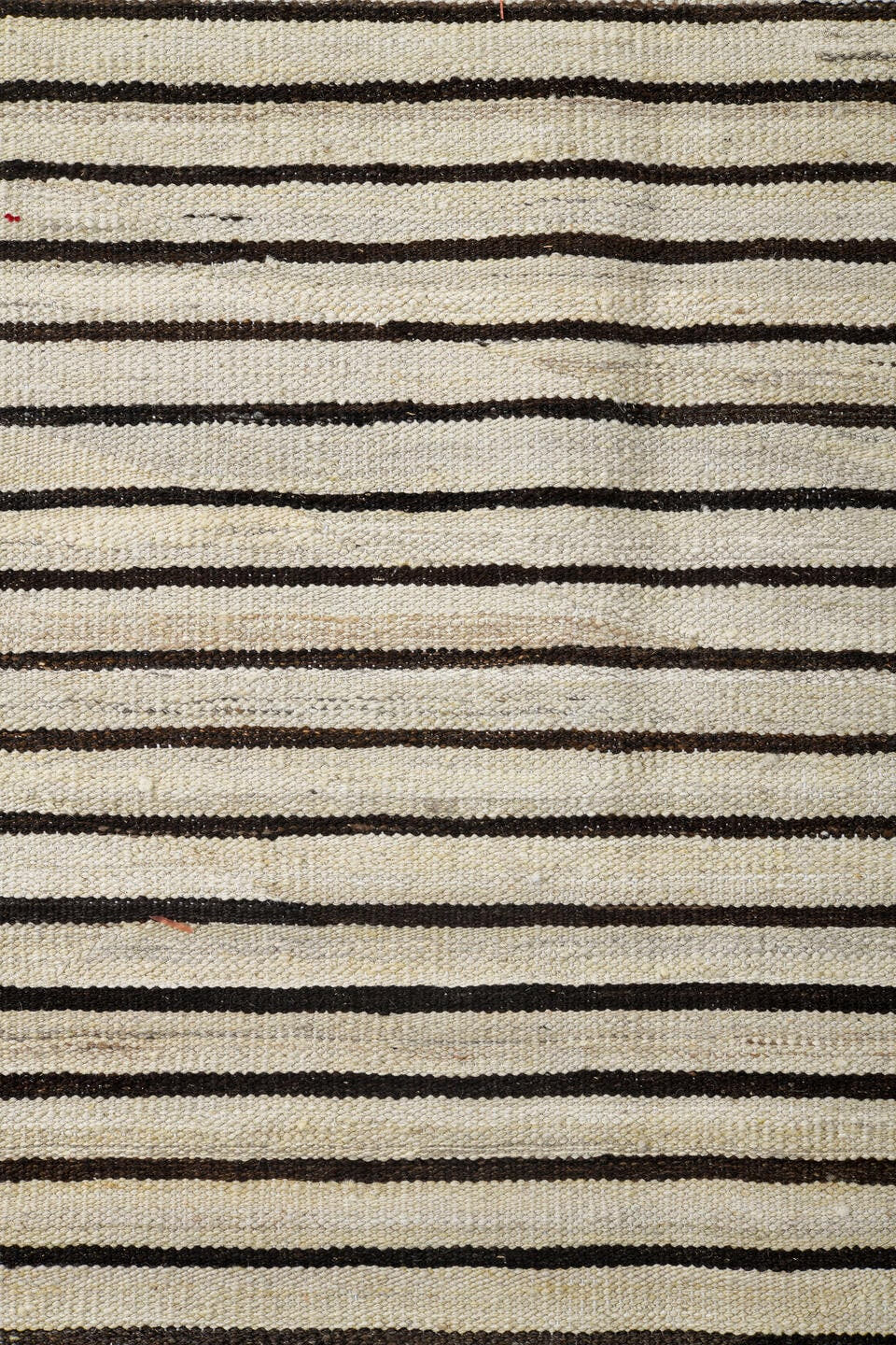 8' x 9' one-of-a-kind handmade vintage Kilim rug. Color palette: ivory, brown, cream, taupe, beige, gray