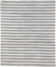 12' x 15' one-of-a-kind handmade vintage Kilim oversize rug. Color palette: ivory, gray, taupe, slate, cream, beige